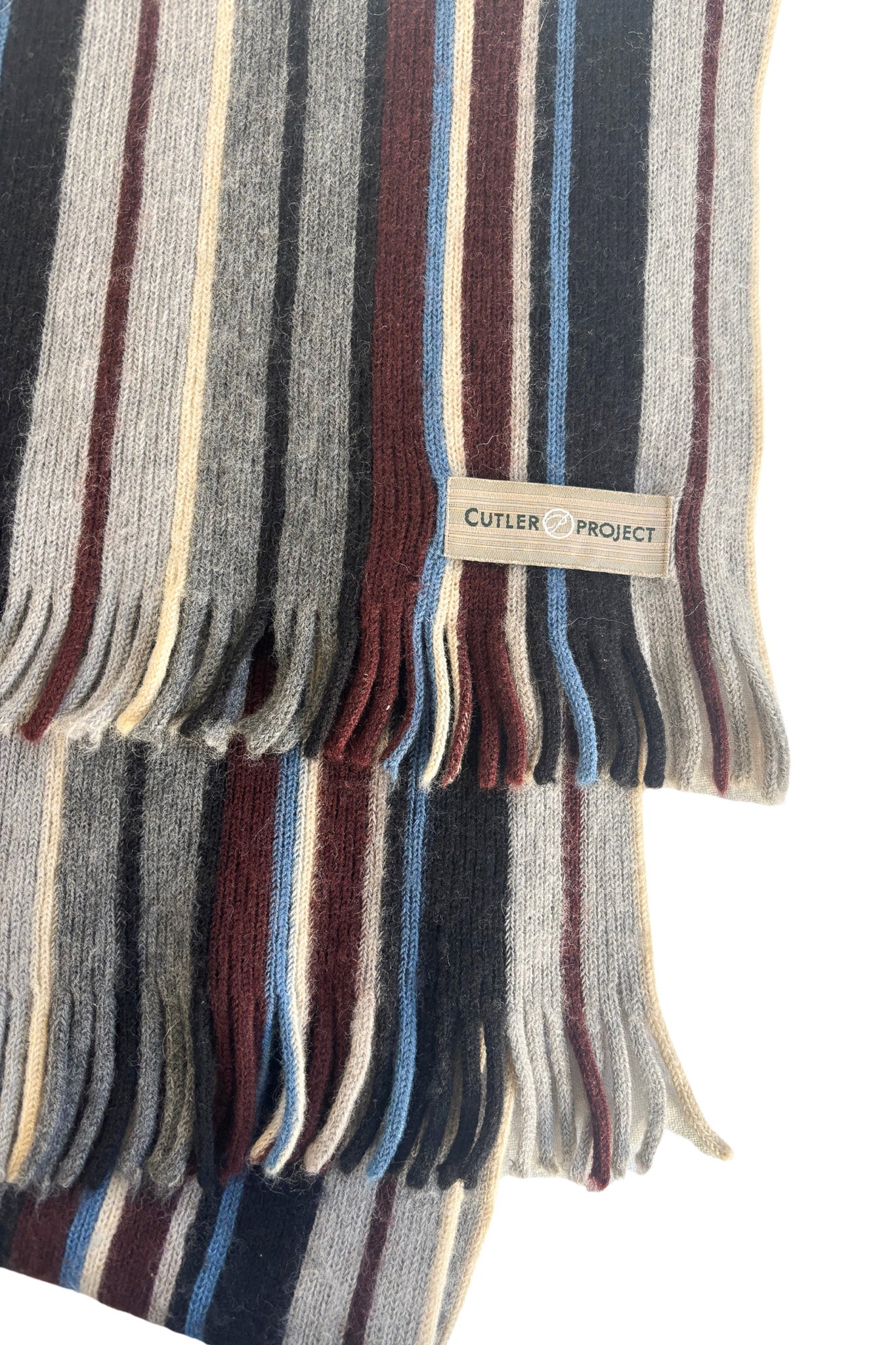 Cutler Project striped wool scarf