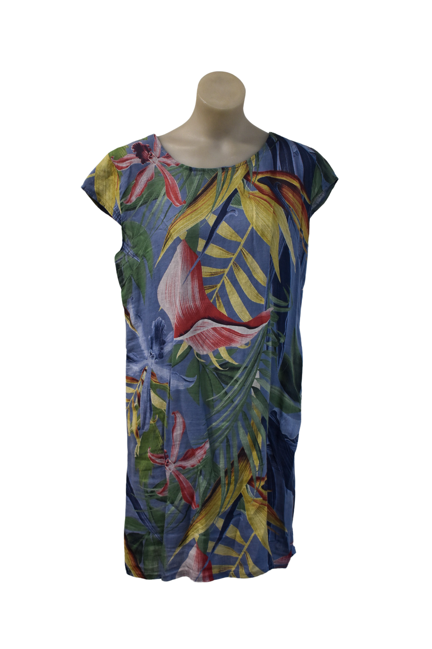 Puro Lino linen floral midi dress
