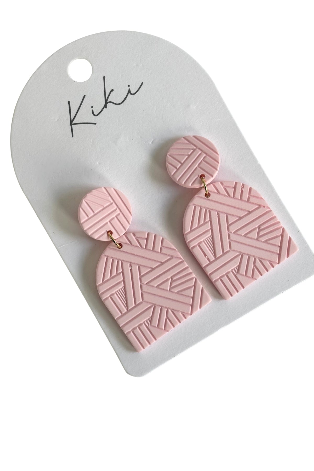 Kiki light pink geo earrings