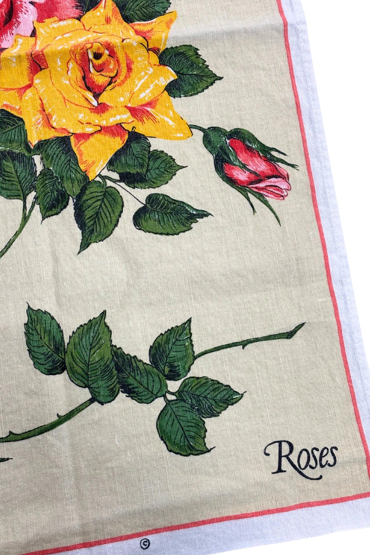 Noosa Heads roses tea towel