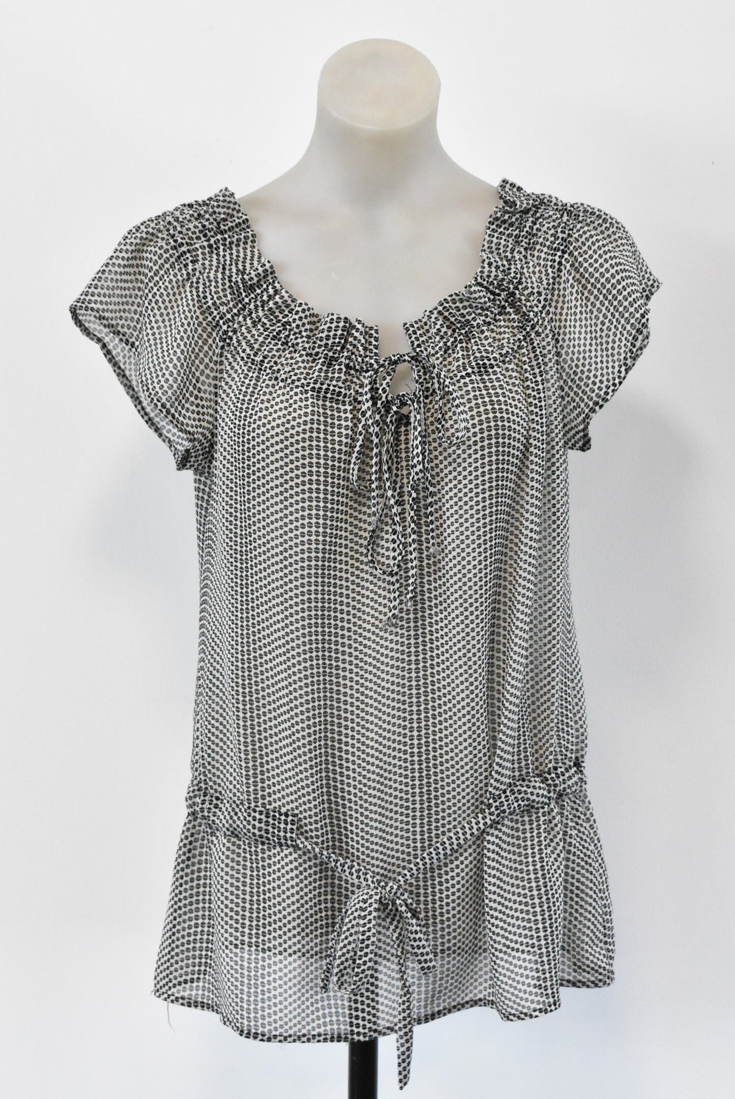 Cooper St black and white polka dot blouse, 12