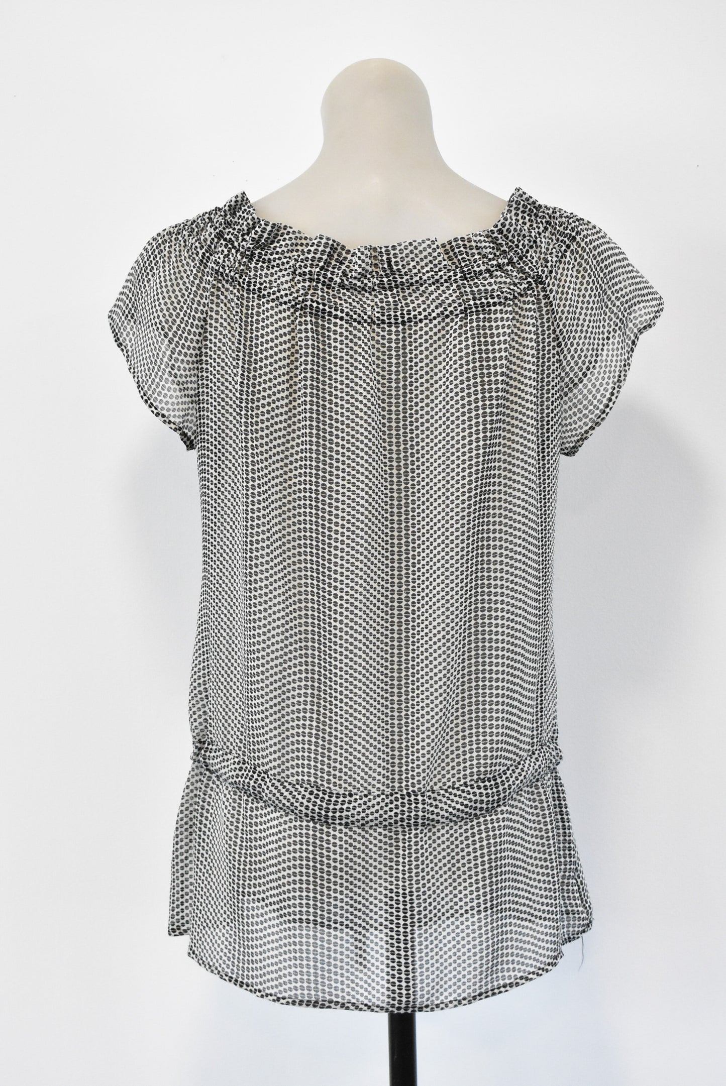 Cooper St black and white polka dot blouse, 12