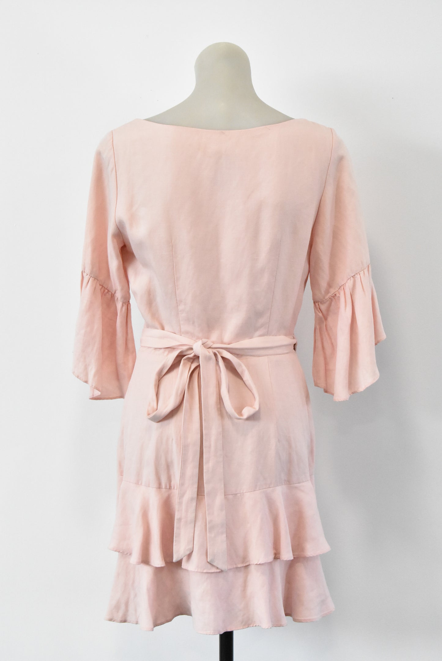 Kookai linen blend pink wrap dress, 36
