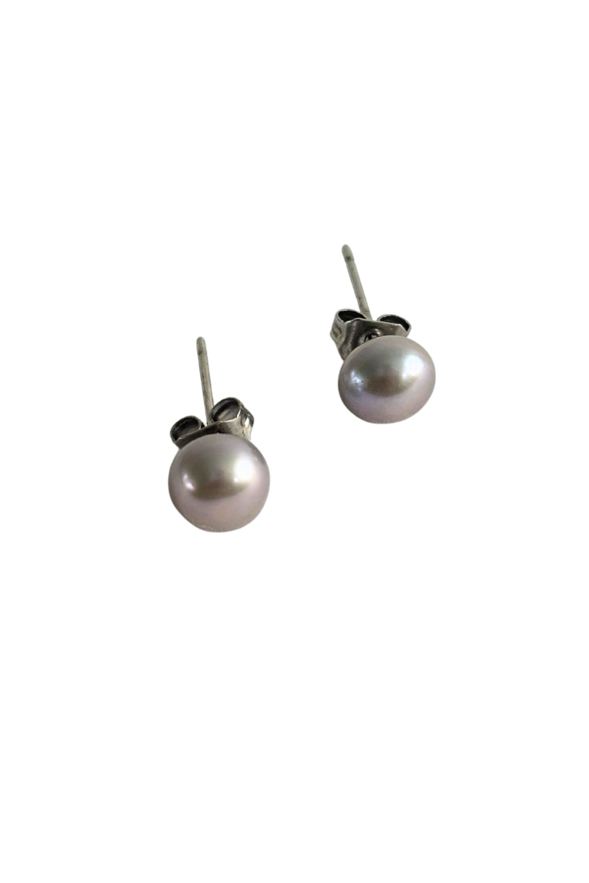 Silver pearl 925 silver stud earrings