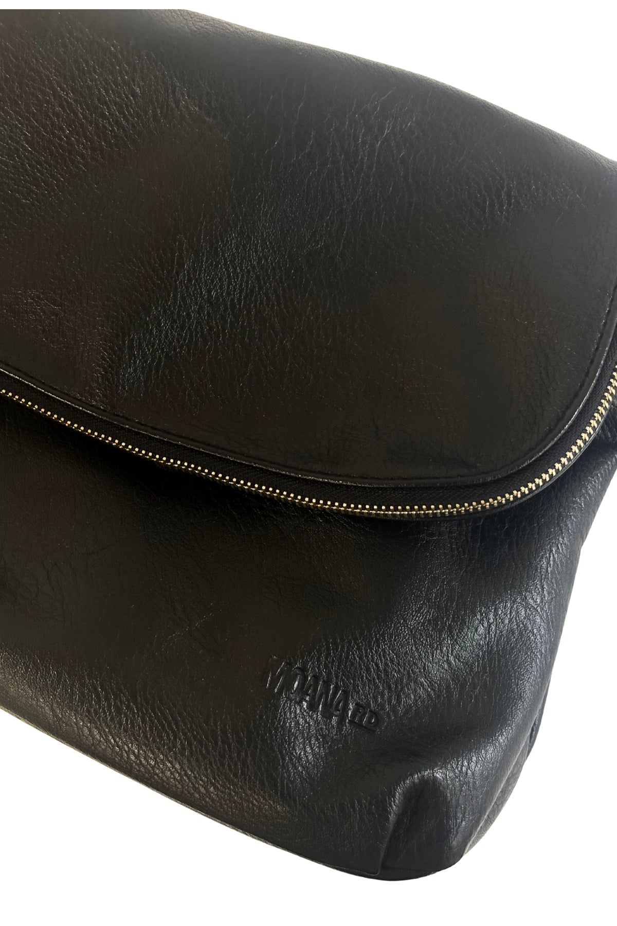 Moana Rd black bag with gold hardware