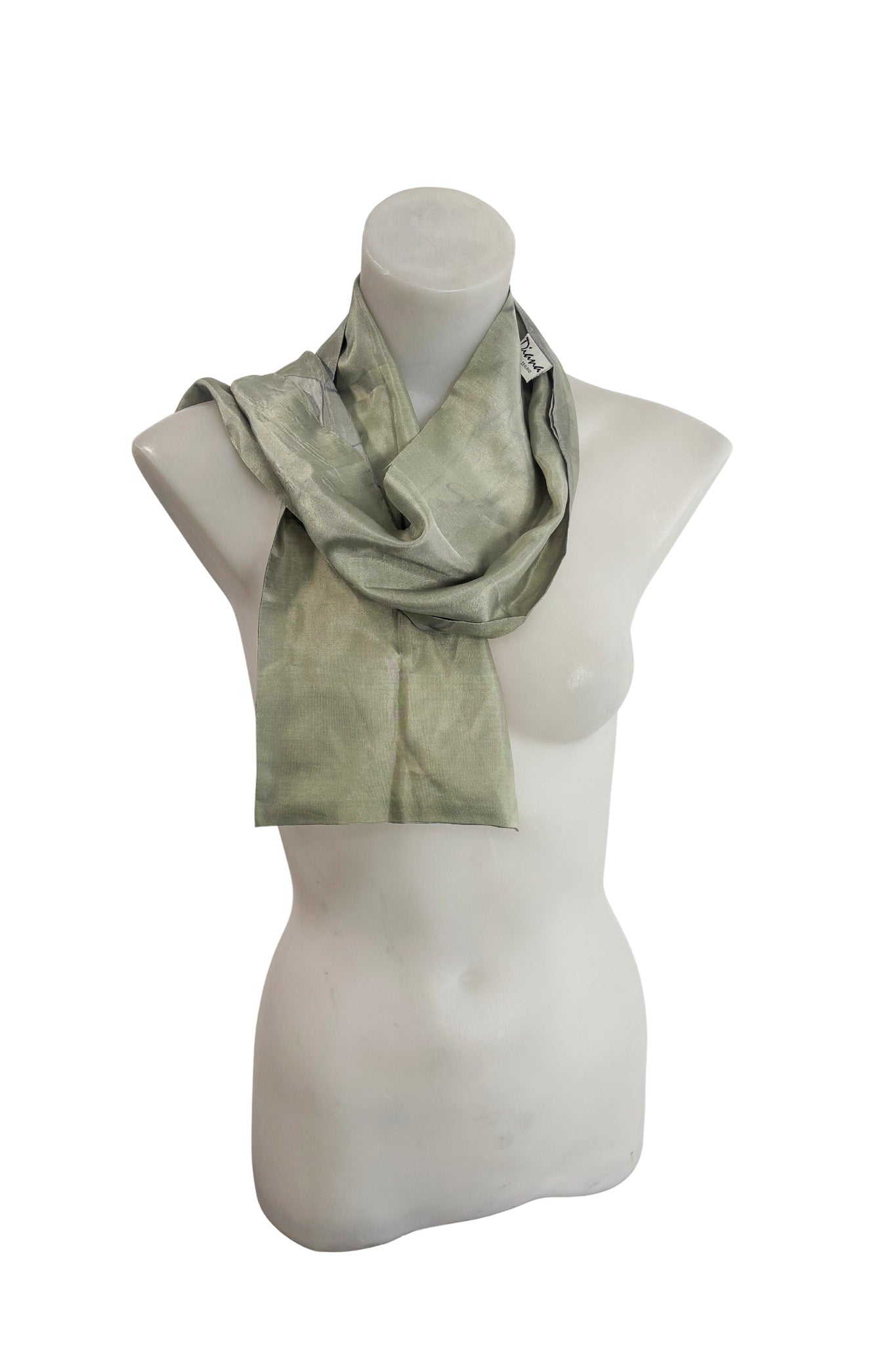 Diana NZ made pure silk sage green scarf