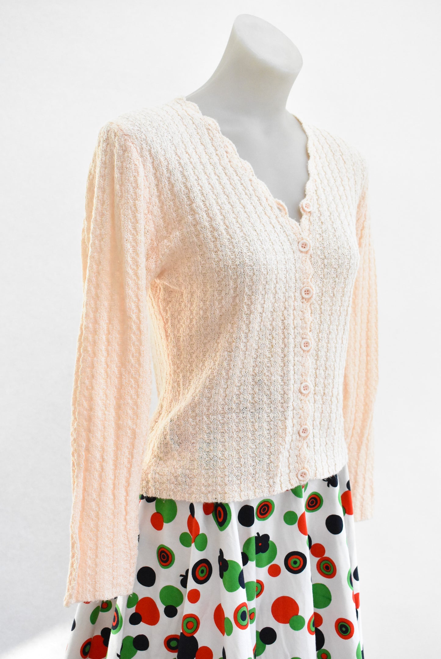 Jing peach cable knit cardy, S