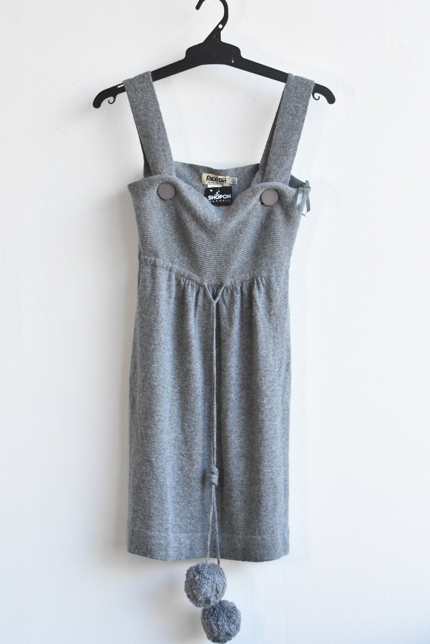 Face Off grey wool blend pinafore, XS