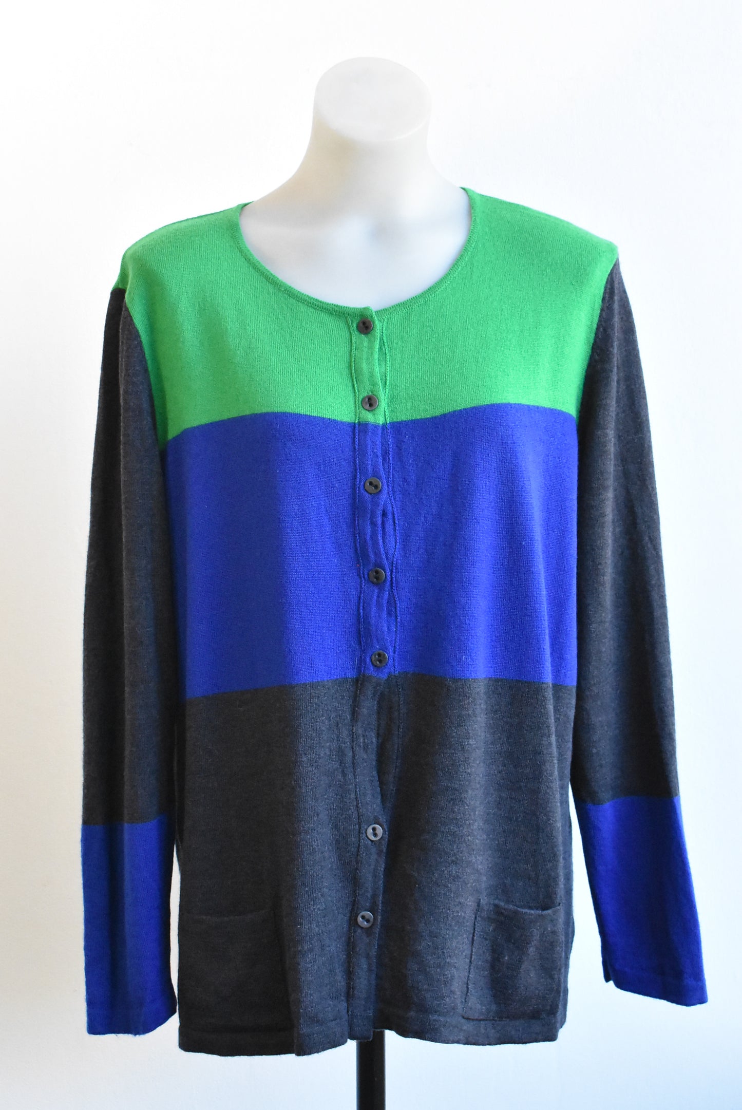 The Wool Company striped cardigan, size XXL