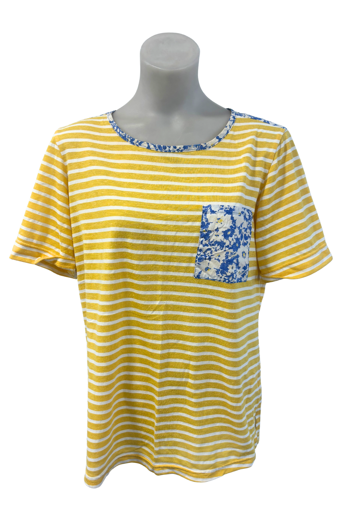Chalky Digits NZ made striped floral top, 14