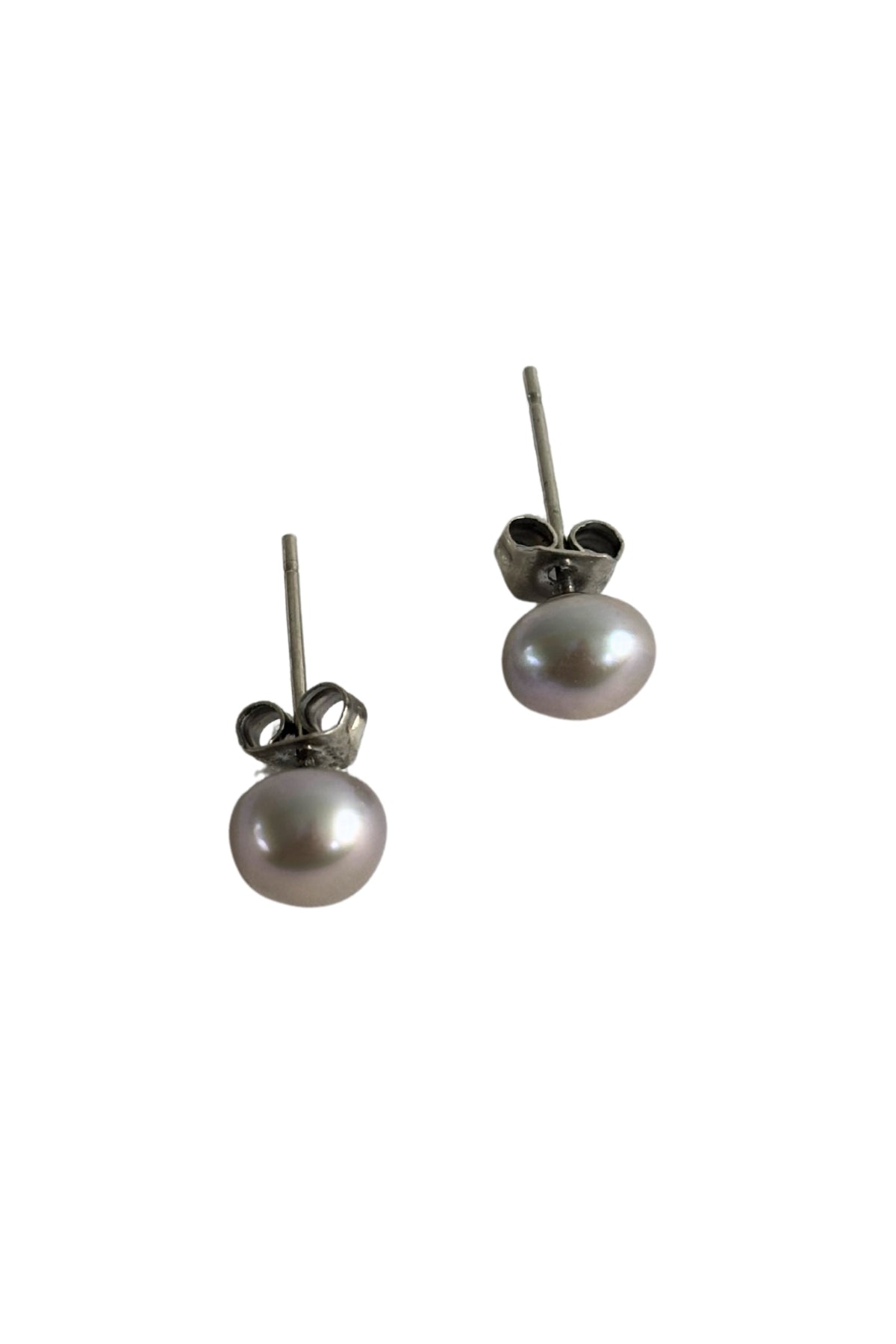 Silver pearl 925 silver stud earrings