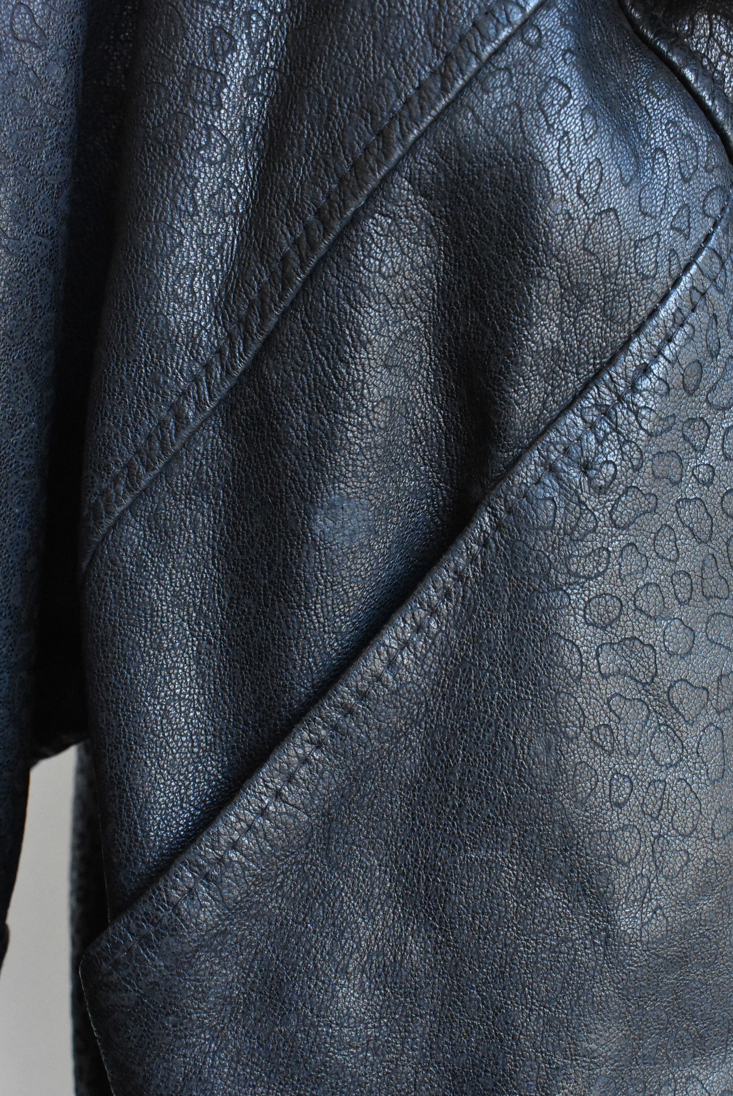 Retro dolman sleeve leather bomber jacket, S/M