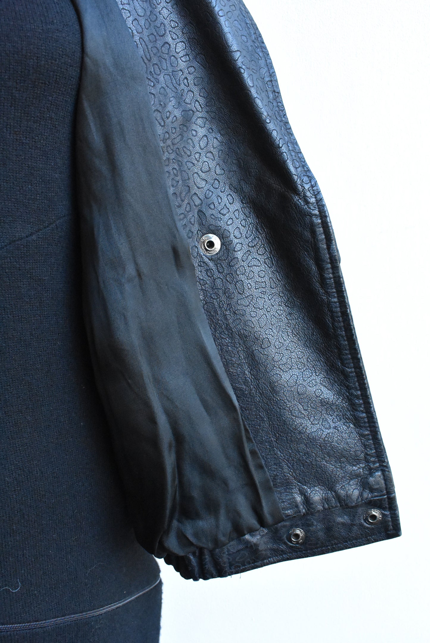 Retro dolman sleeve leather bomber jacket, S/M