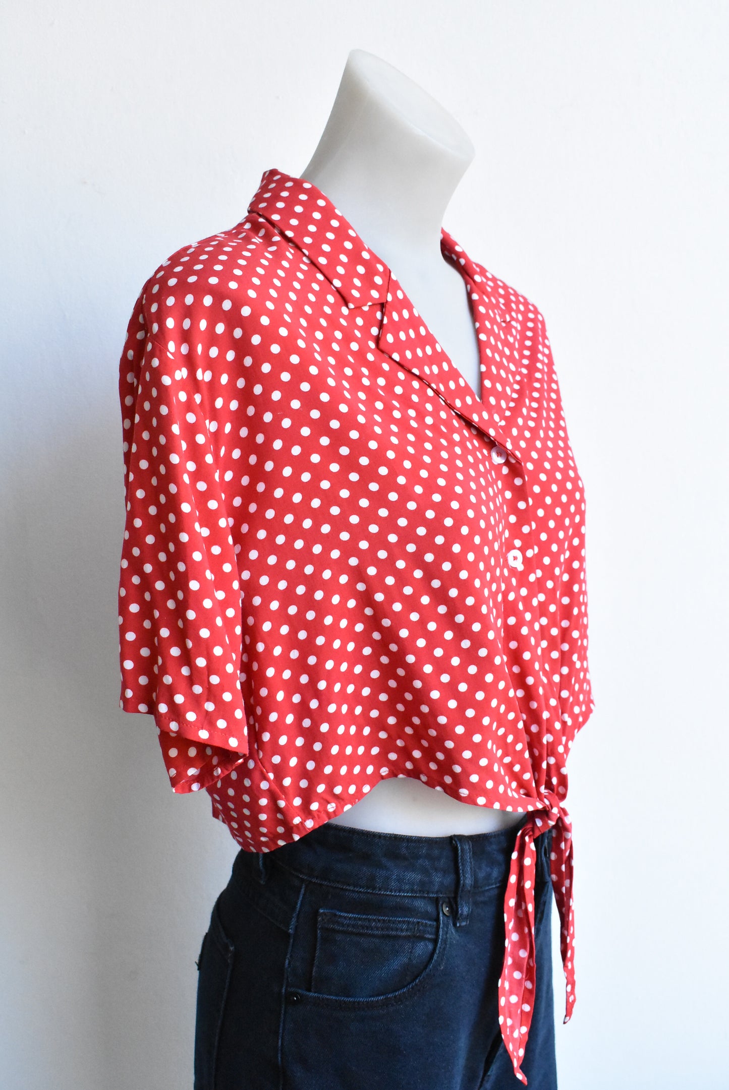 Stussy polka dot crop top, size 8
