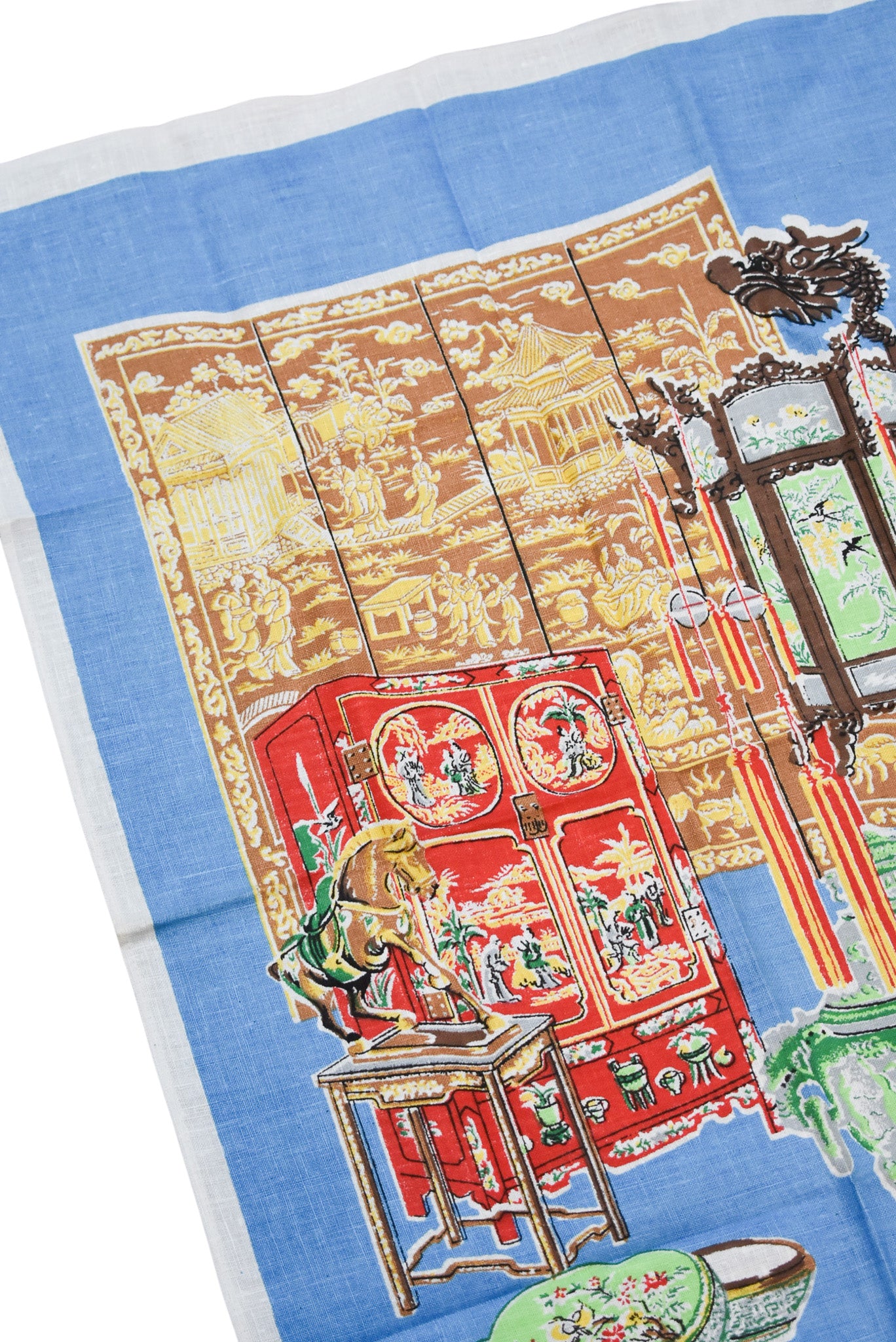 Pure linen Chinese artifacts tea towel