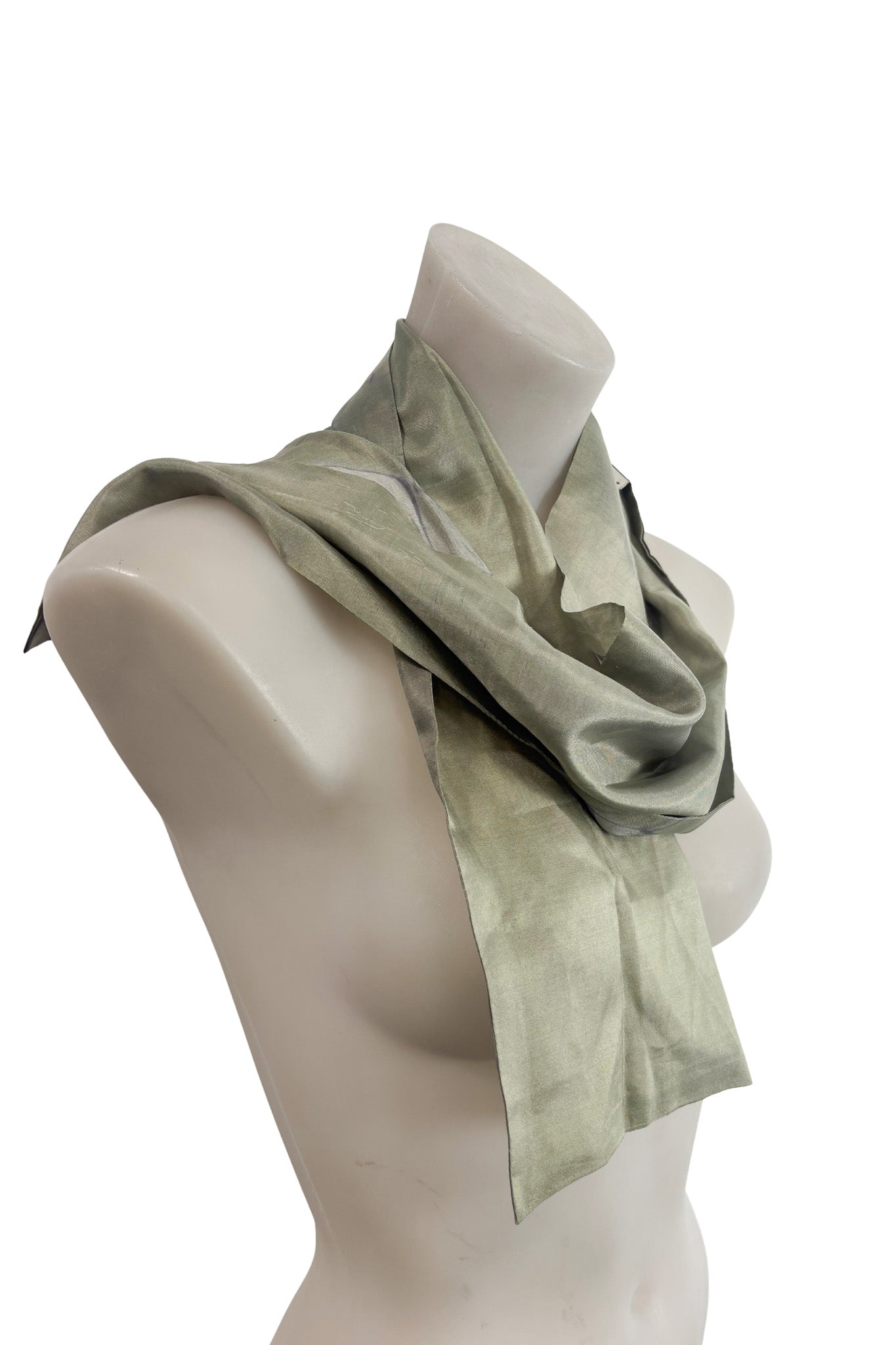 Diana NZ made pure silk sage green scarf