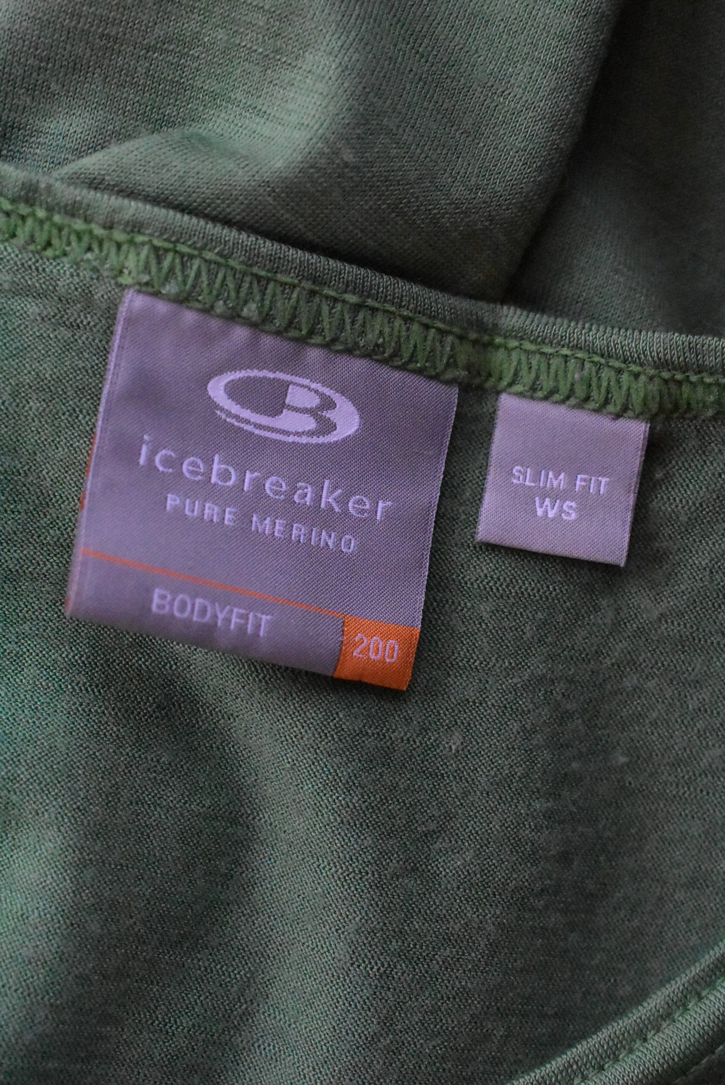 Icebreaker green singlet, S
