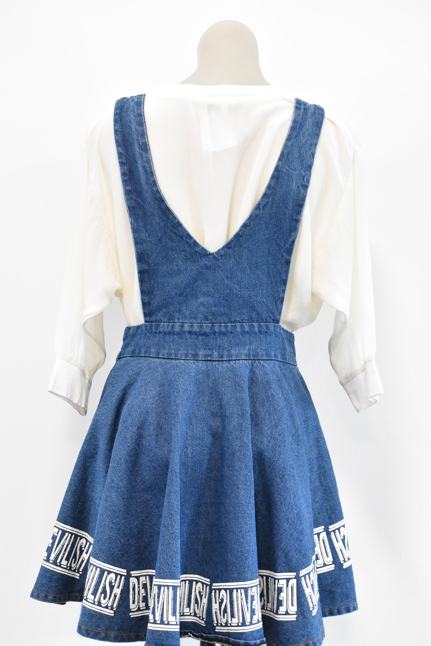 Denim flared pinafore Size small