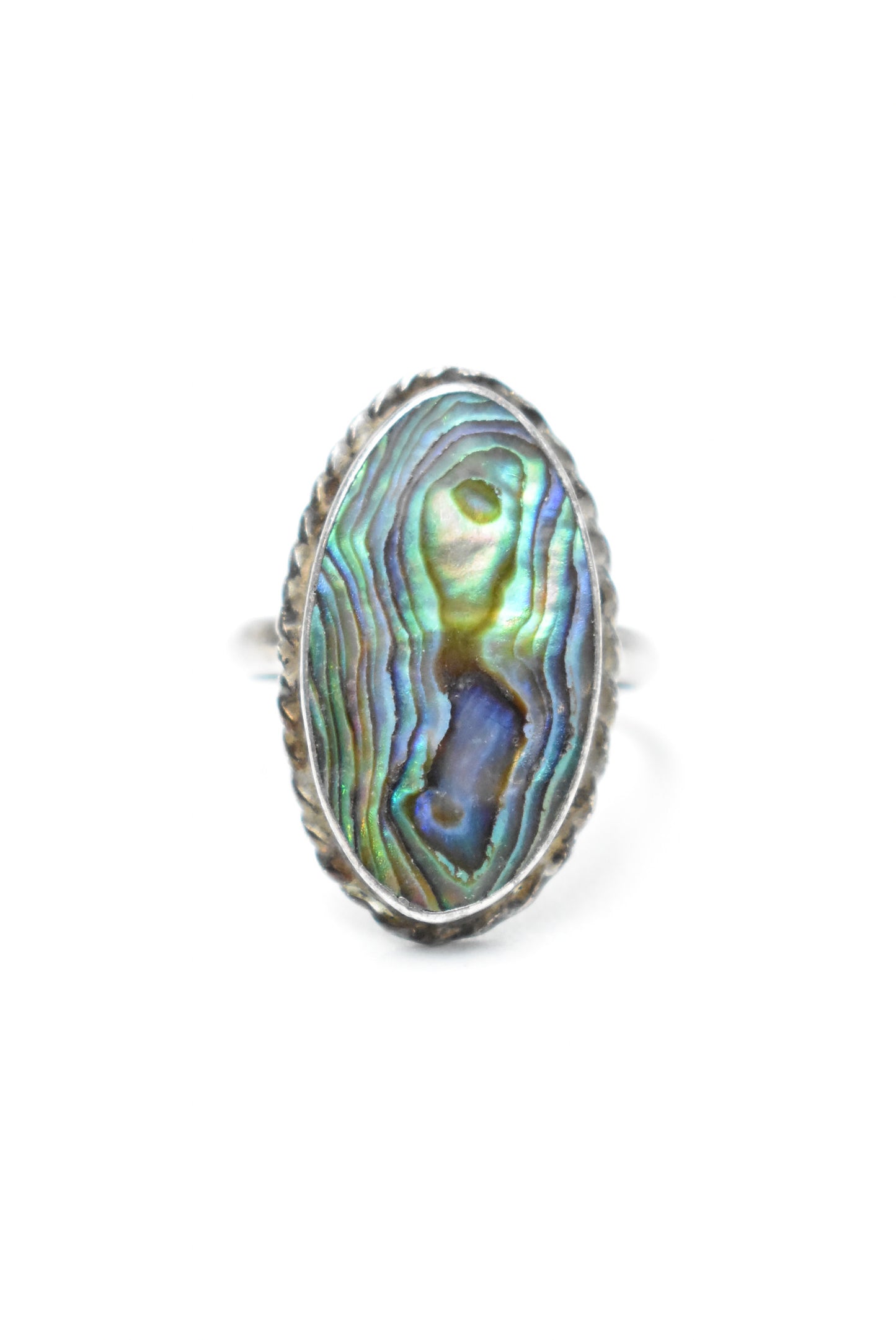 Vintage Pāua sterling silver ring