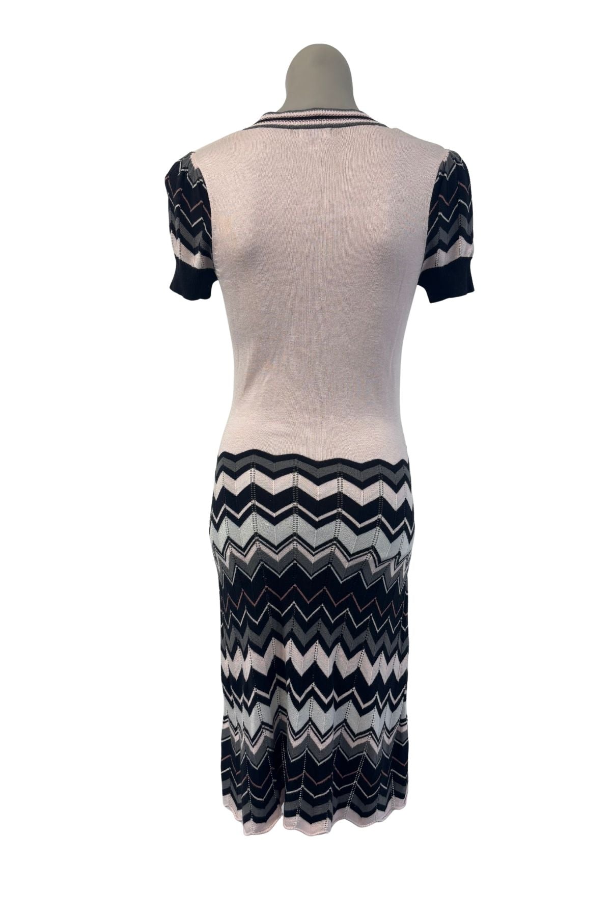 Miss Selfridge pink chevron knit dress, 10