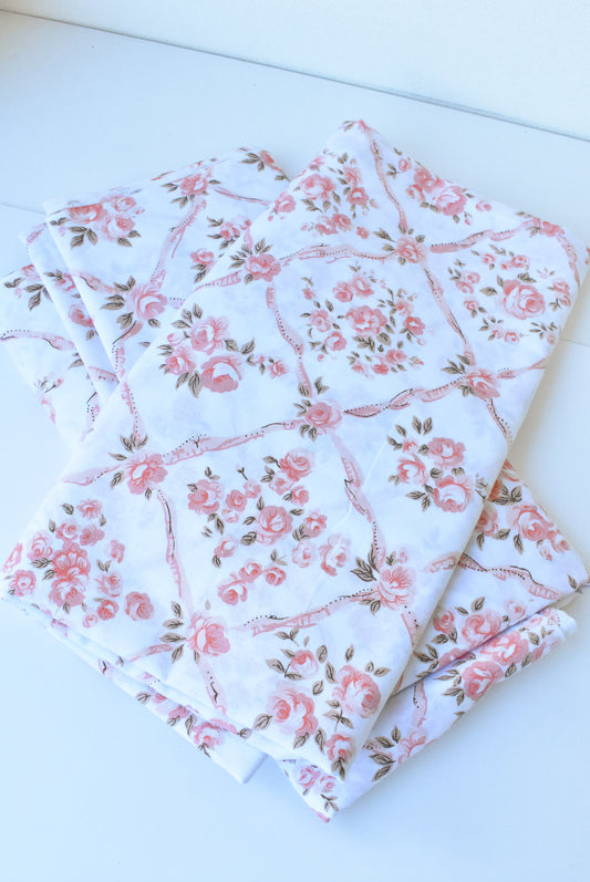 Retro floral set of 2 sheets and 1 pillowcase, single