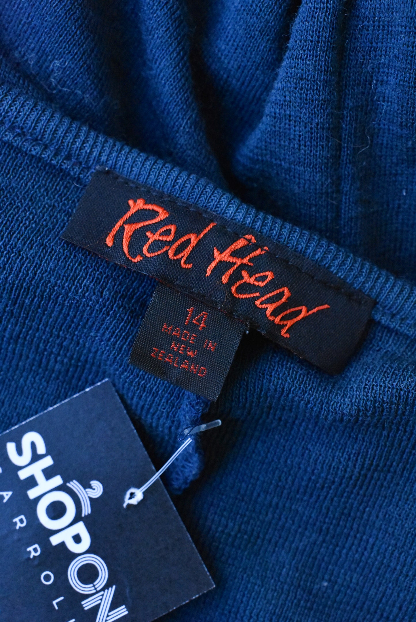 Red Head merino green tunic, size 14