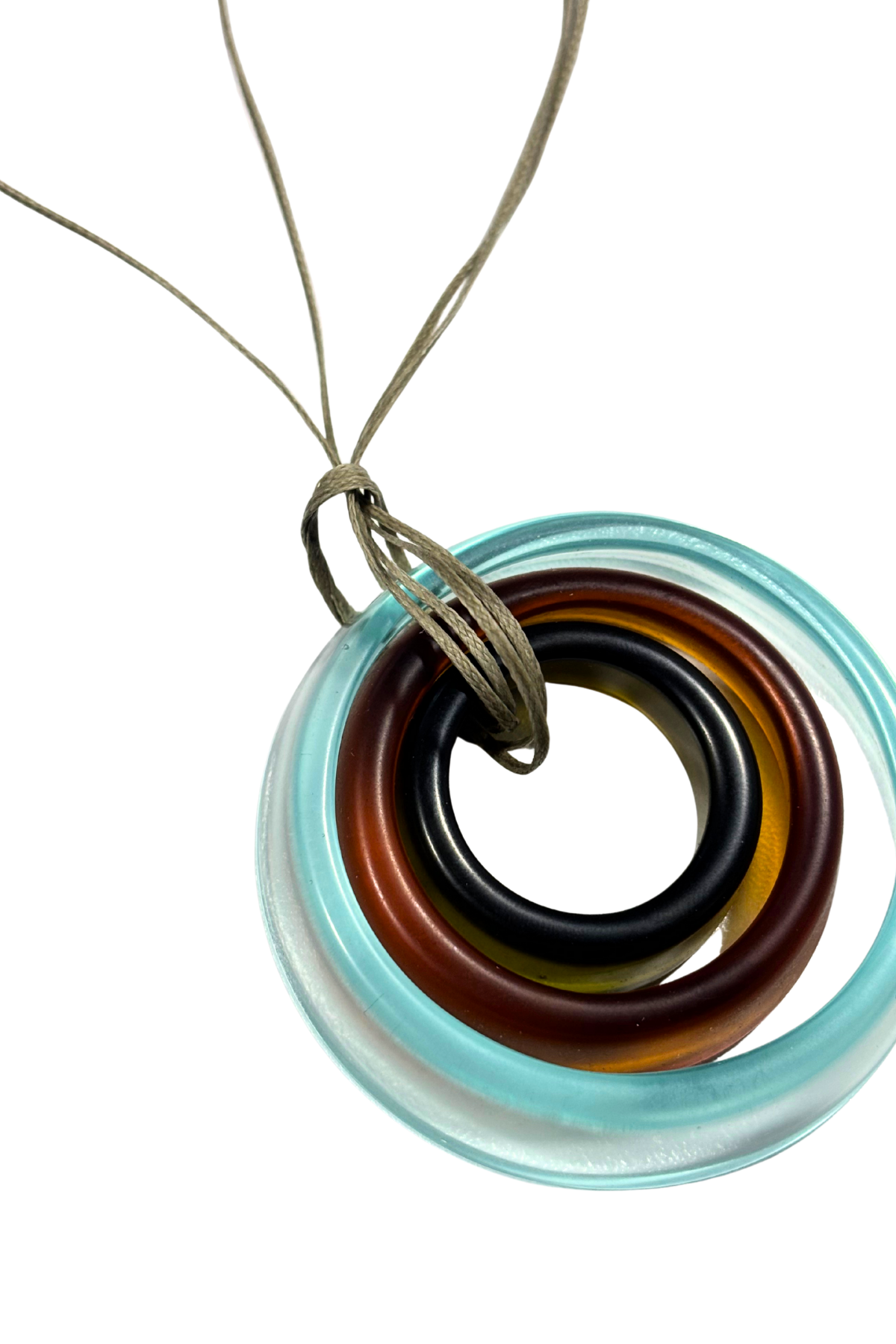 Earthy glass circles necklace