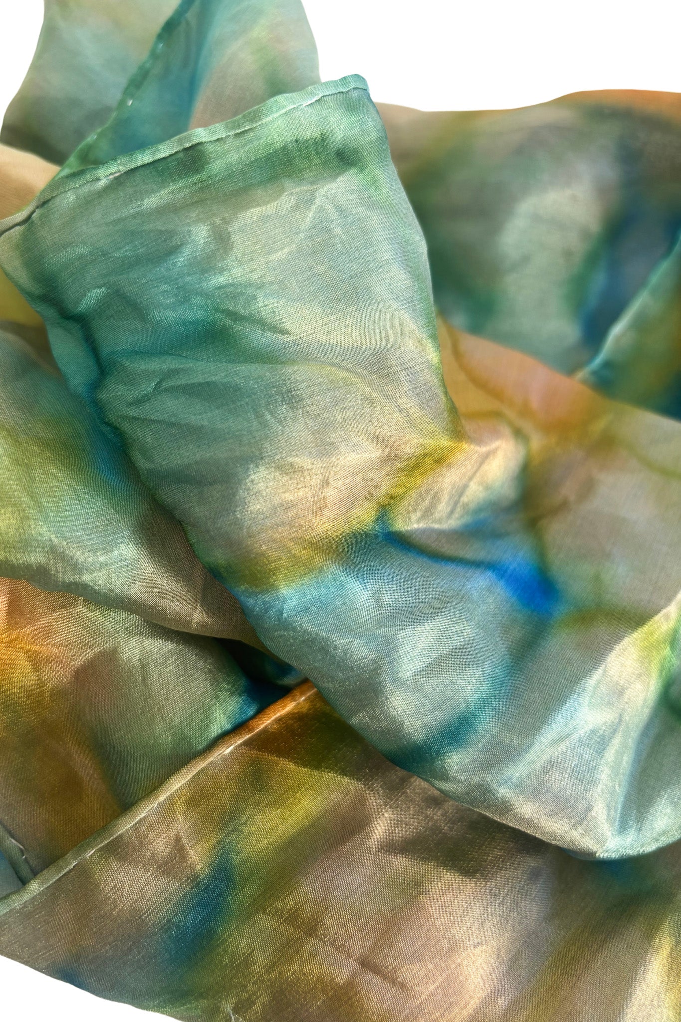 Shades of blue water colour scarf