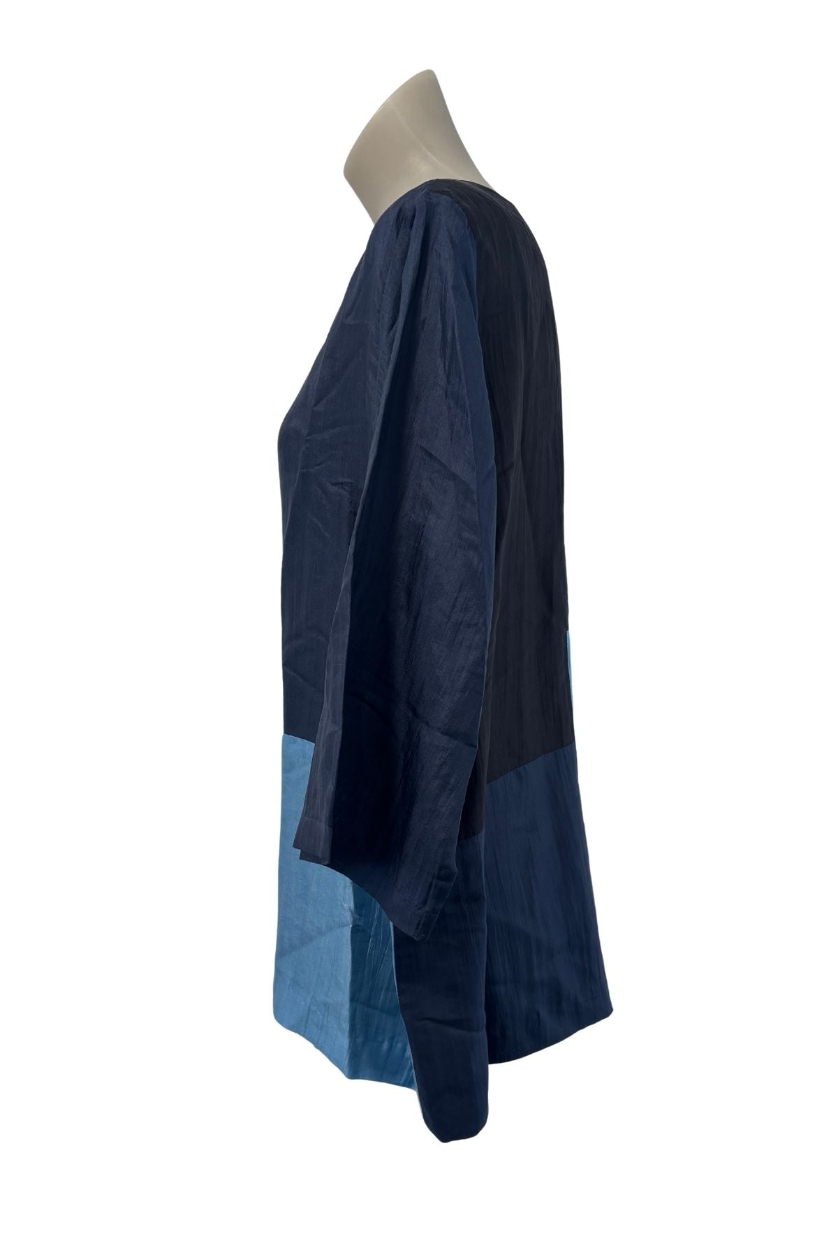 Bianco Levrin silk patchwork blouse, L