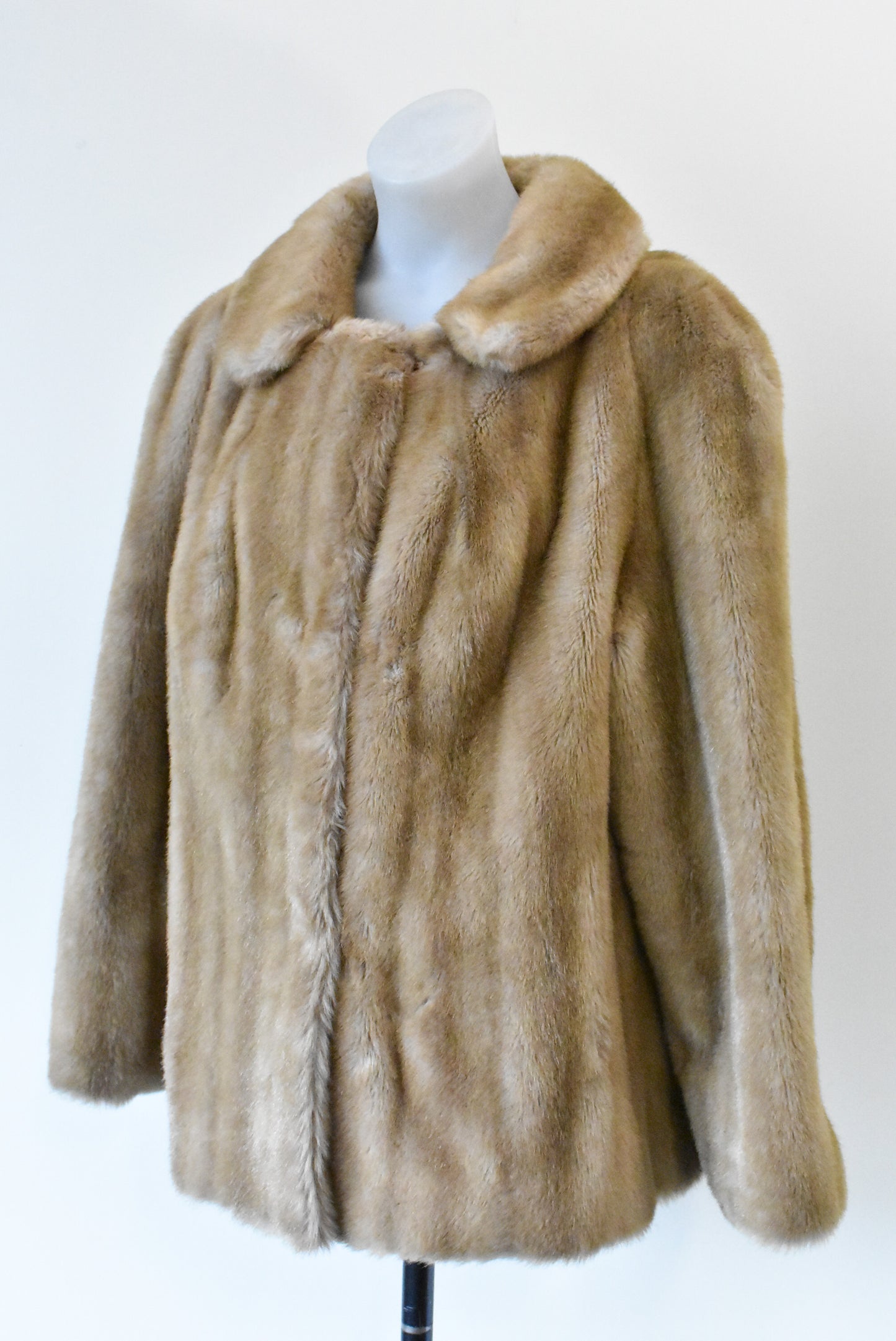 Furricoat NZ retro faux fur coat, S/M