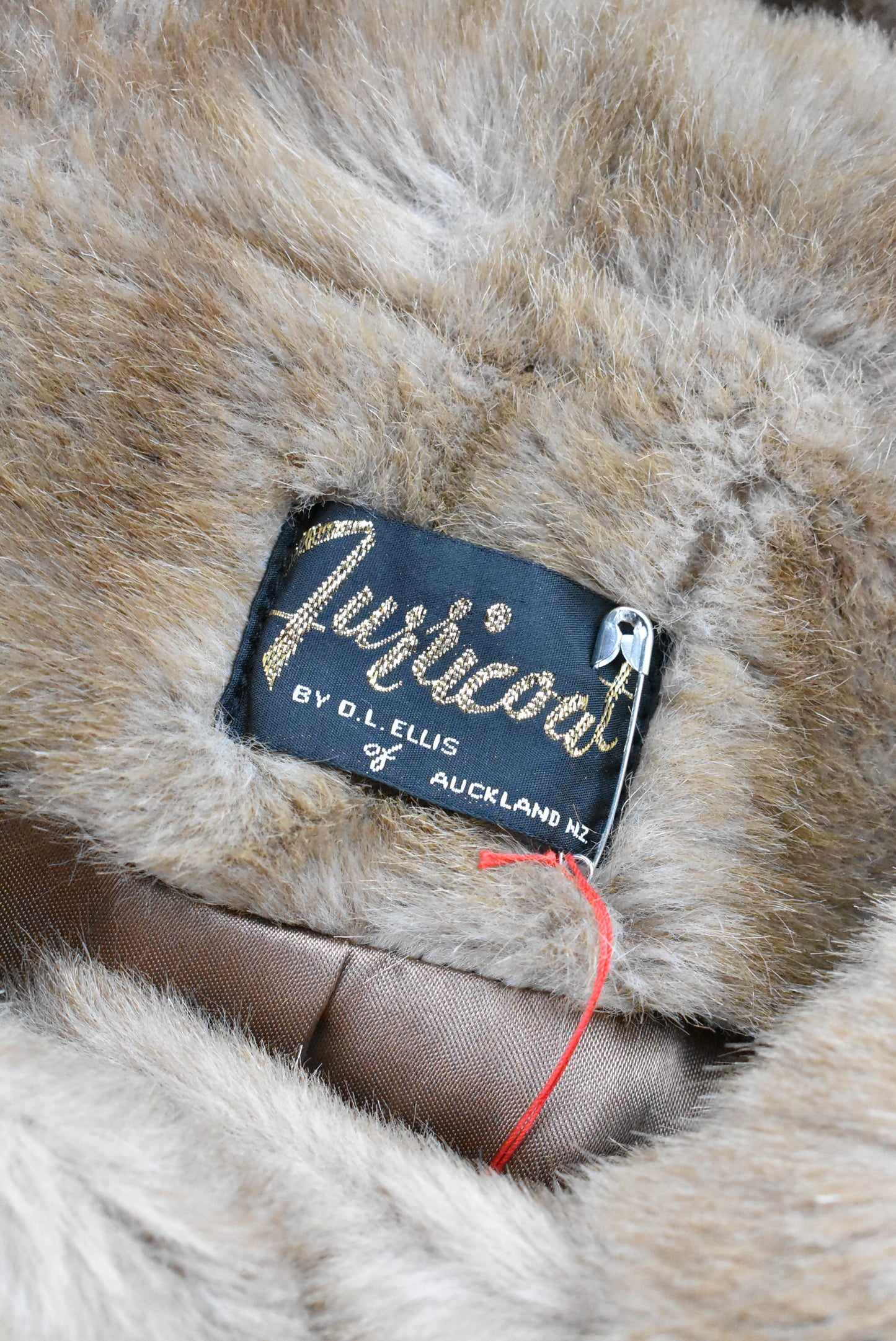 Furricoat NZ retro faux fur coat, S/M