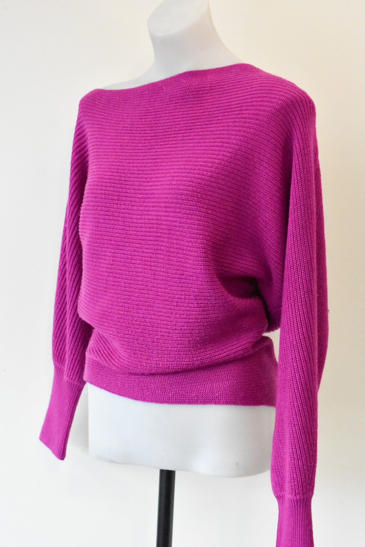 Decjuba cerise off the shoulder dolman sleeve top, S