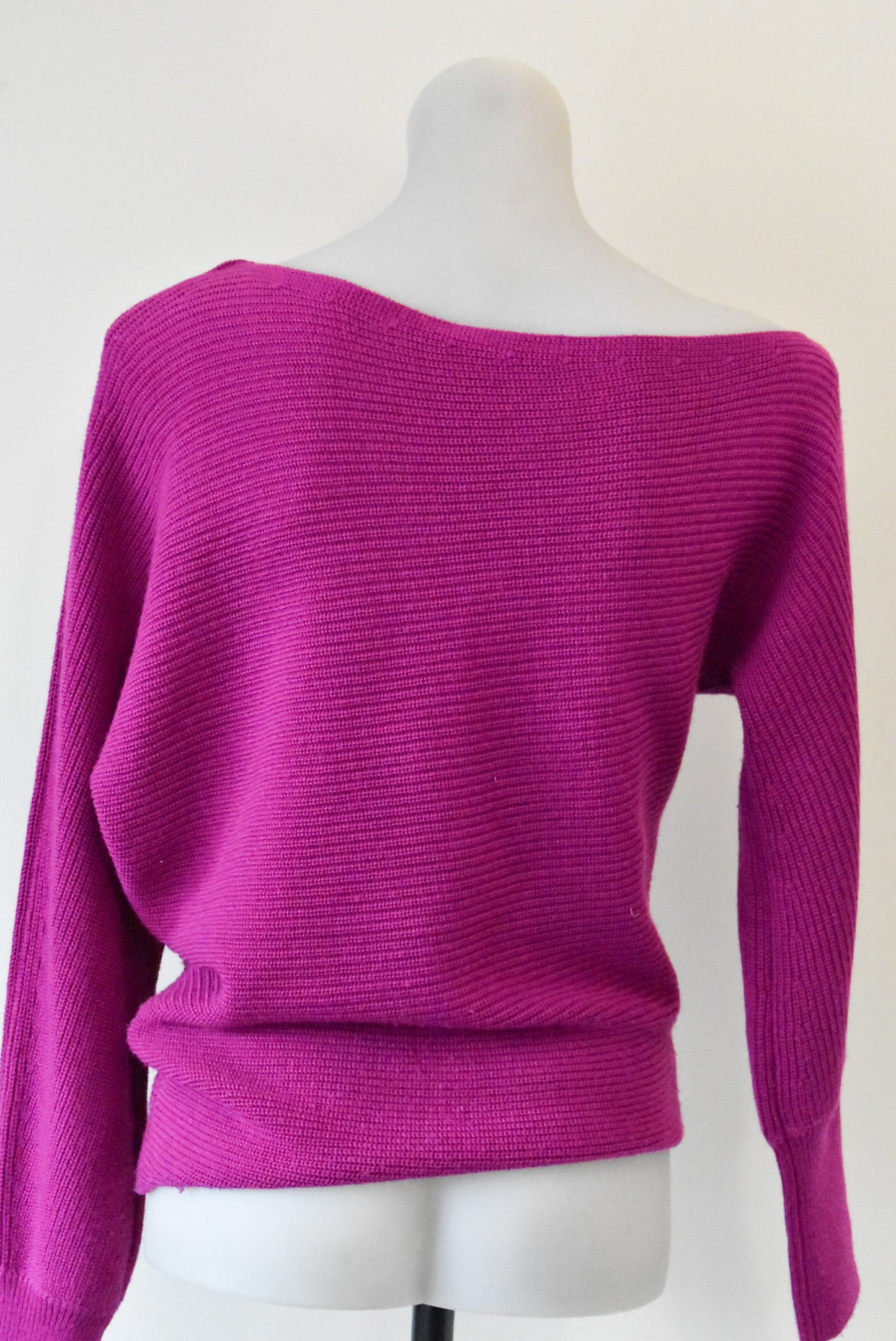 Decjuba cerise off the shoulder dolman sleeve top, S