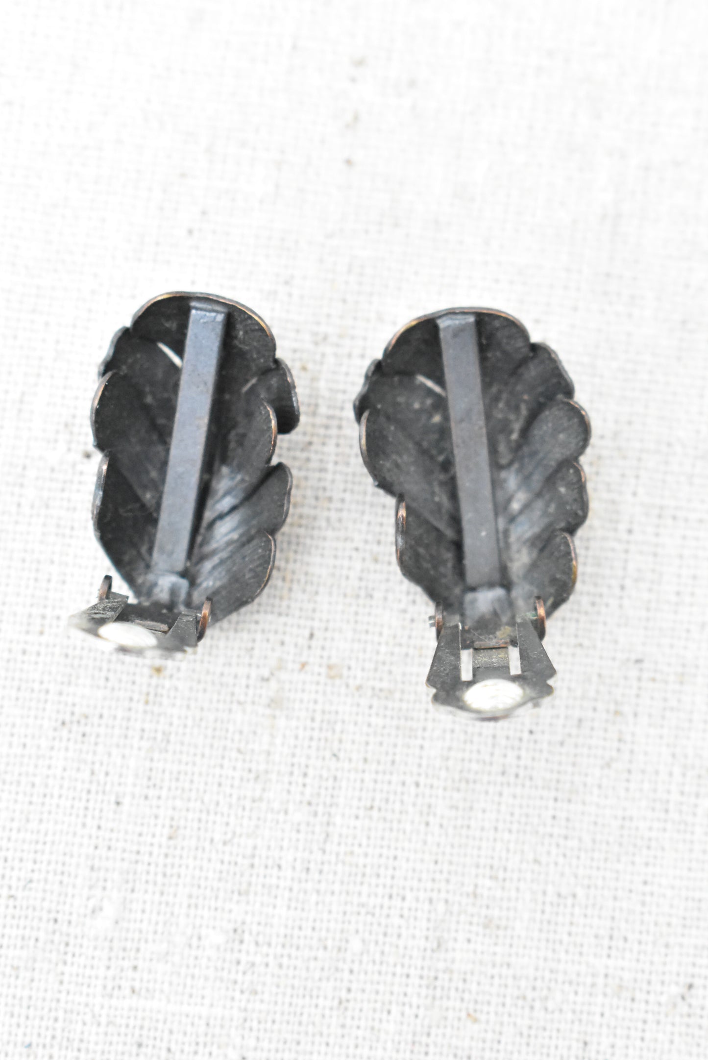 Retro copper clip on earrings