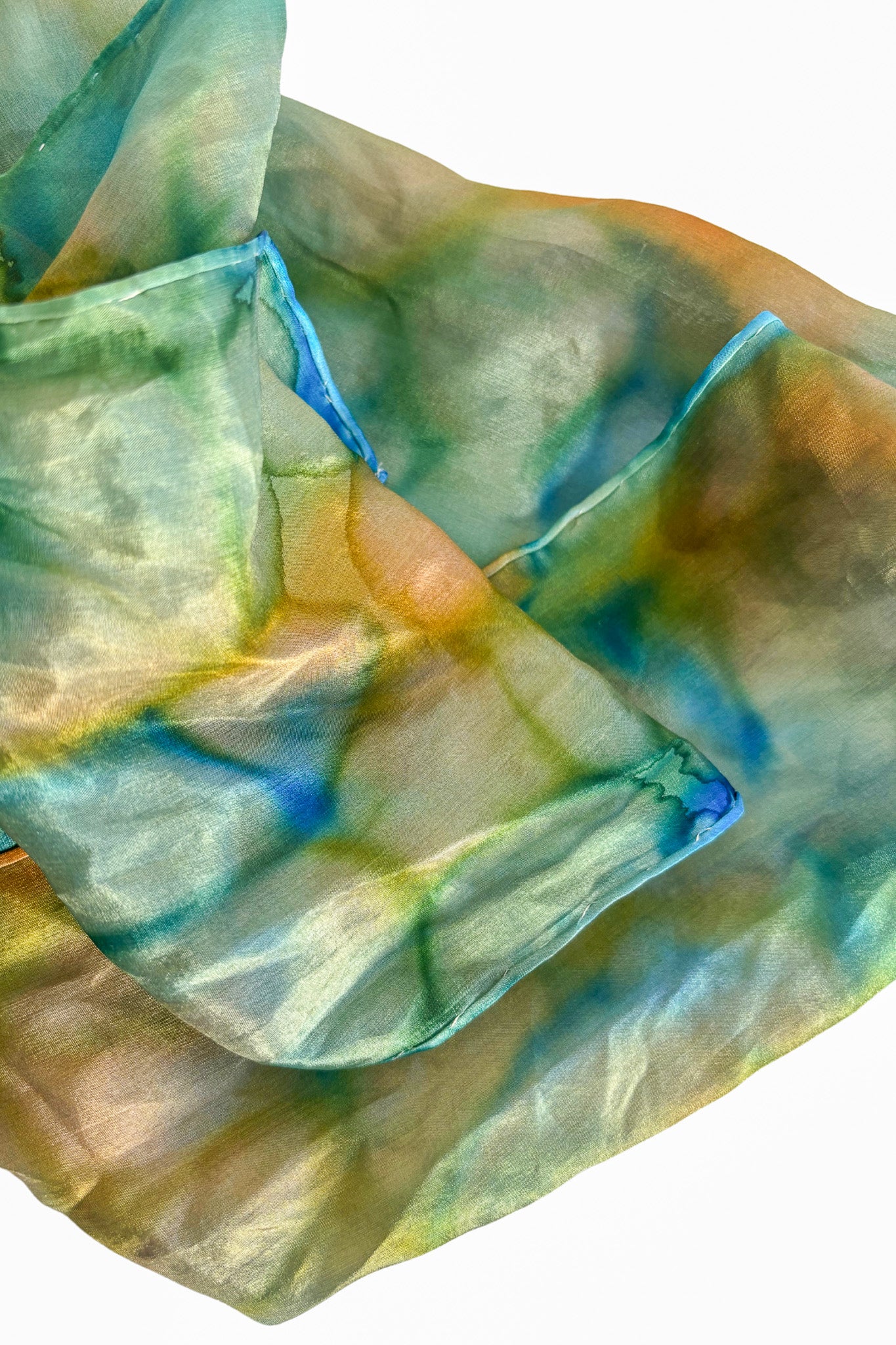 Shades of blue water colour scarf