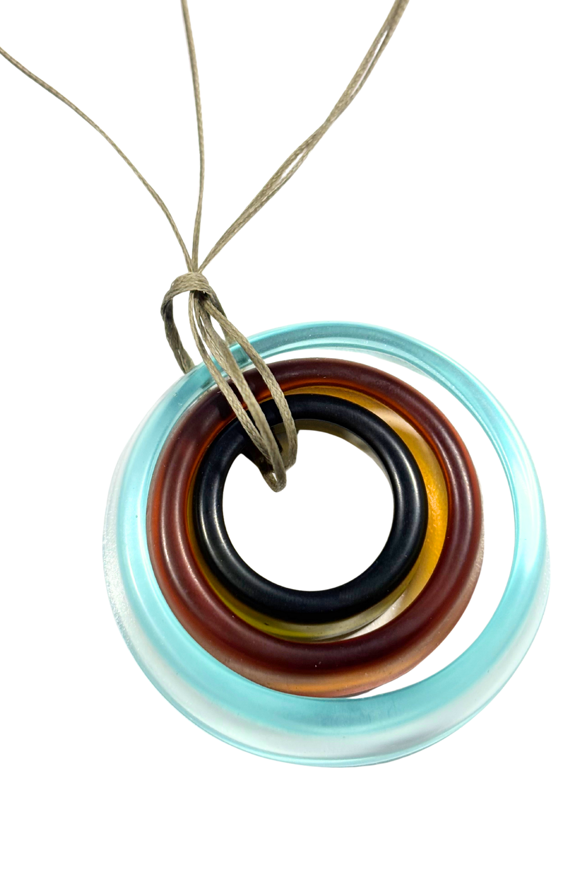 Earthy glass circles necklace