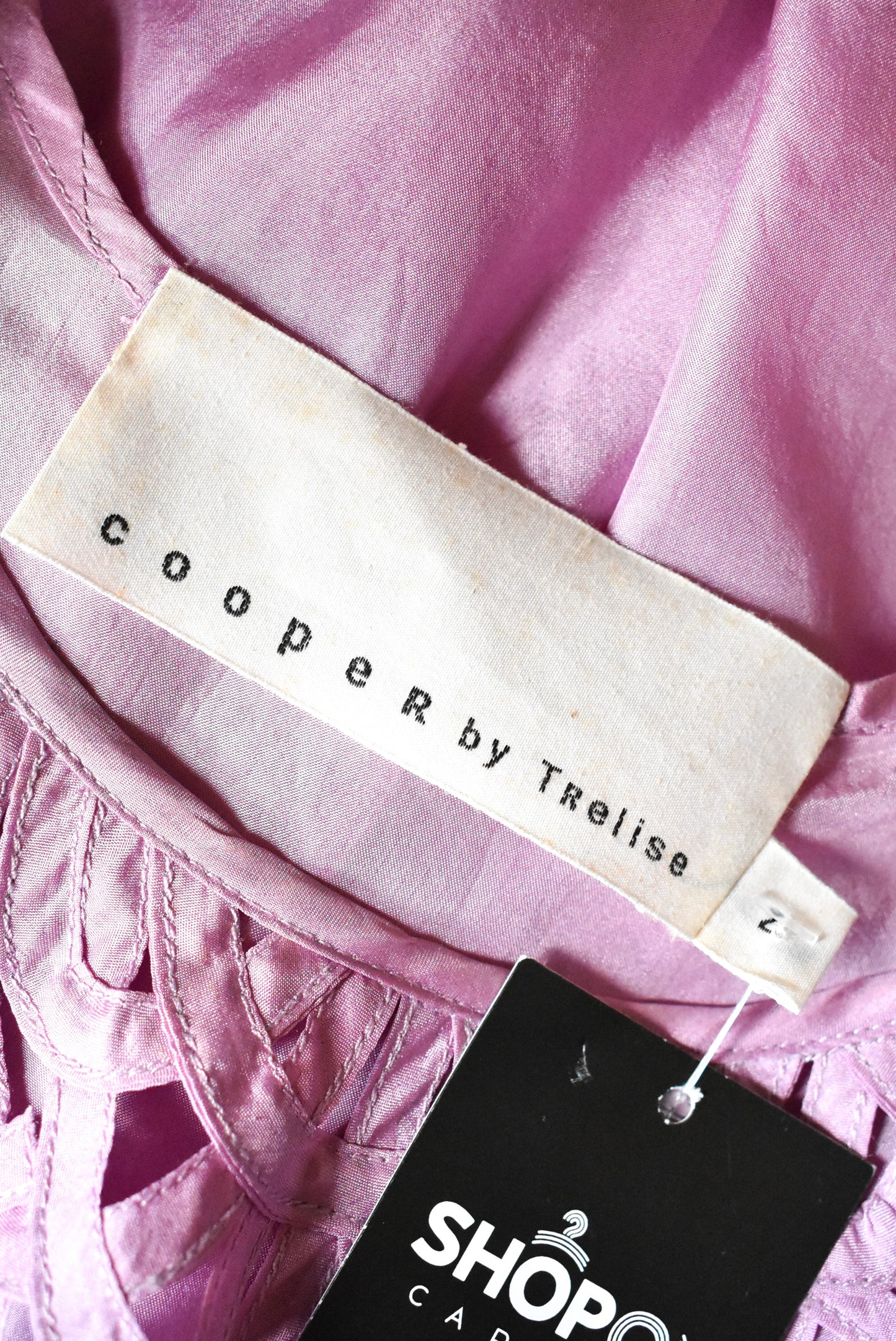 Cooper by Trelise silk lattice front top, size 2