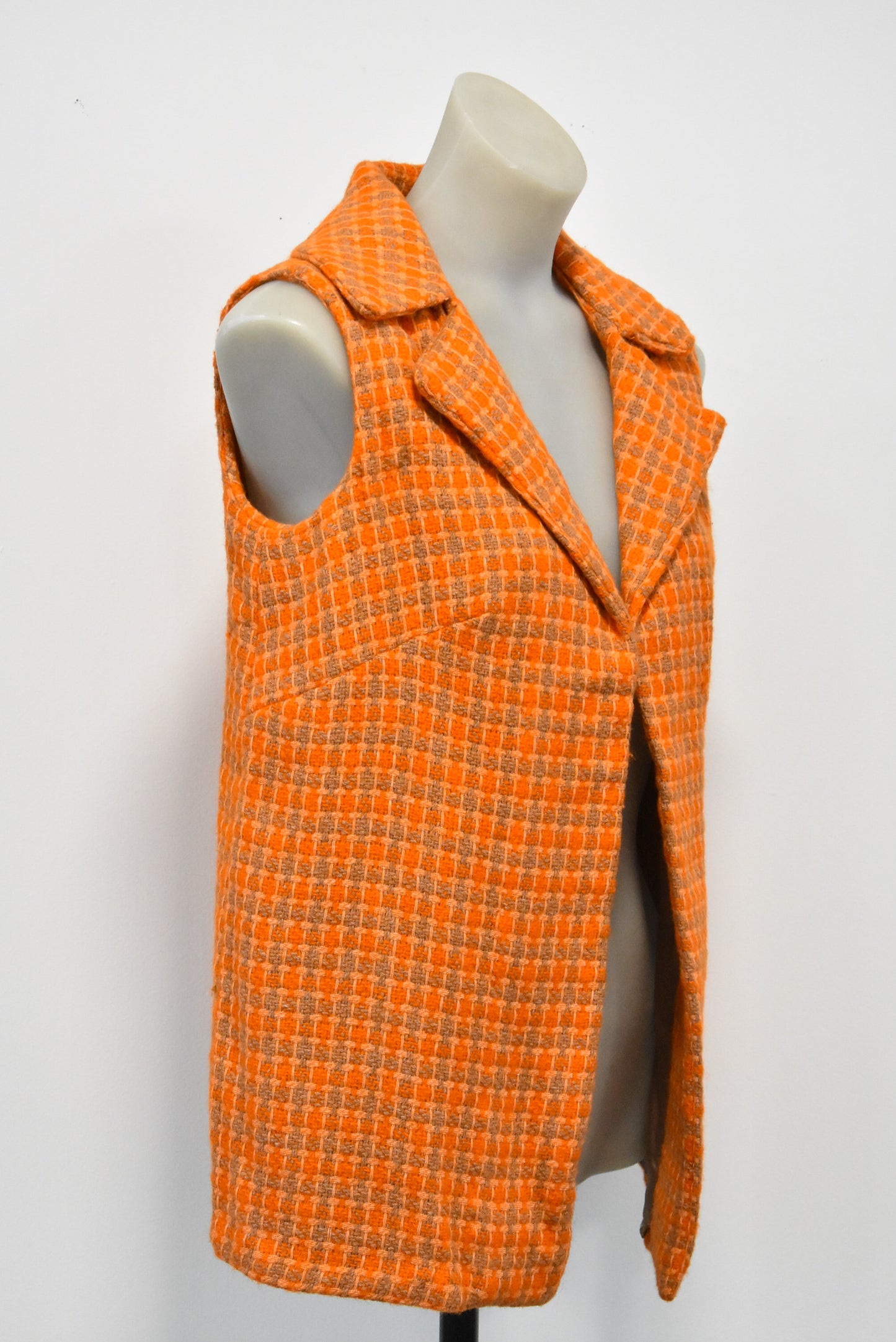Retro handmade plaid vest, M/L