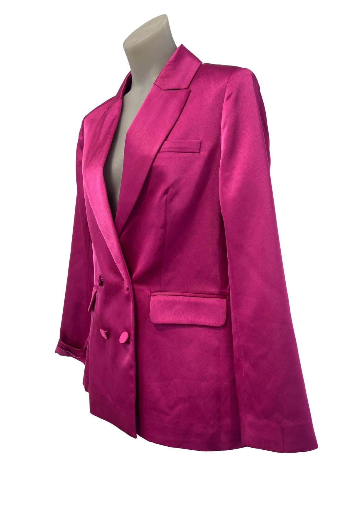 Whistle Collection fuchsia satin blazer, 10