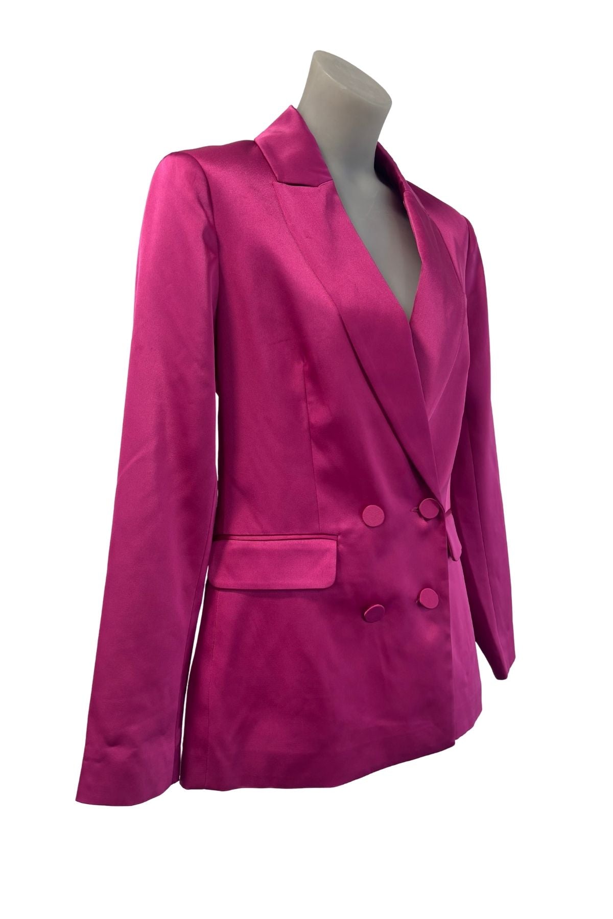 Whistle Collection fuchsia satin blazer, 10