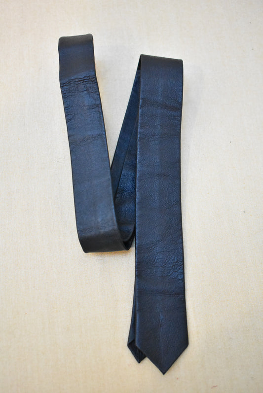 Fellini Black genuine leather tie