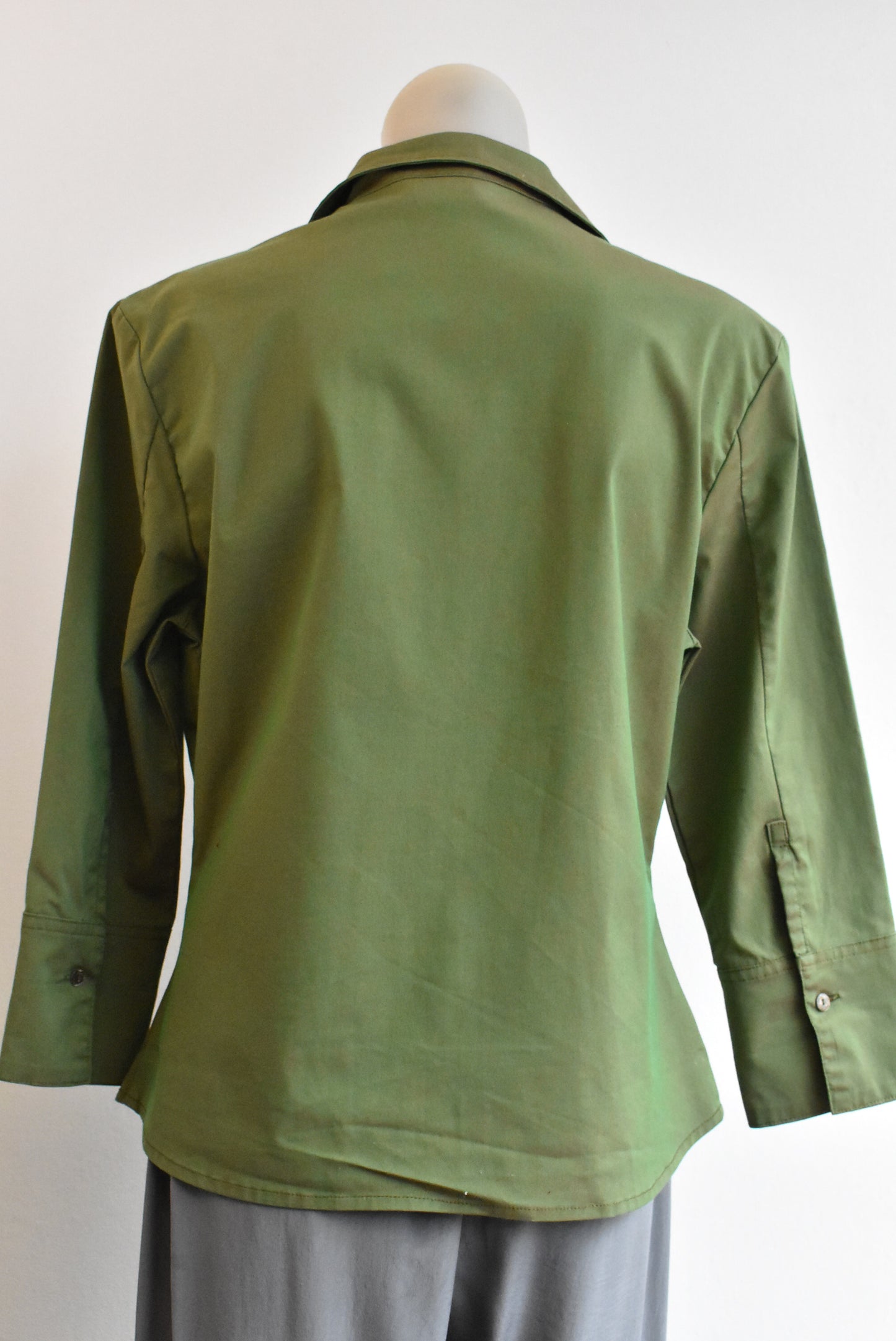 Jean Jones retro green and red shirt, size M