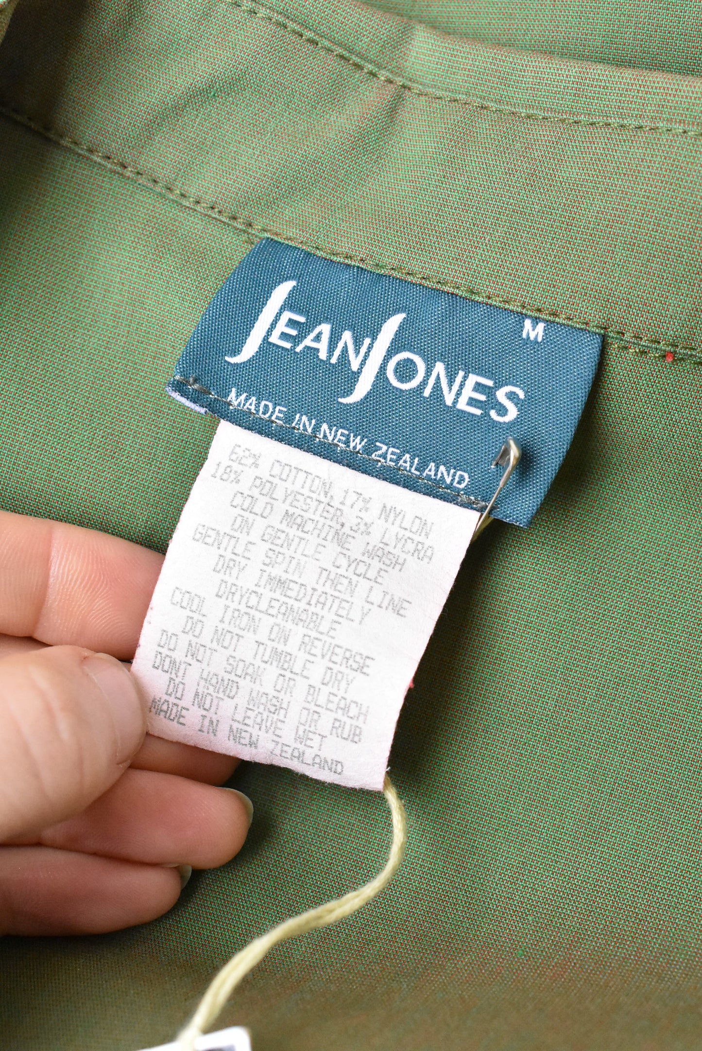 Jean Jones retro green and red shirt, size M
