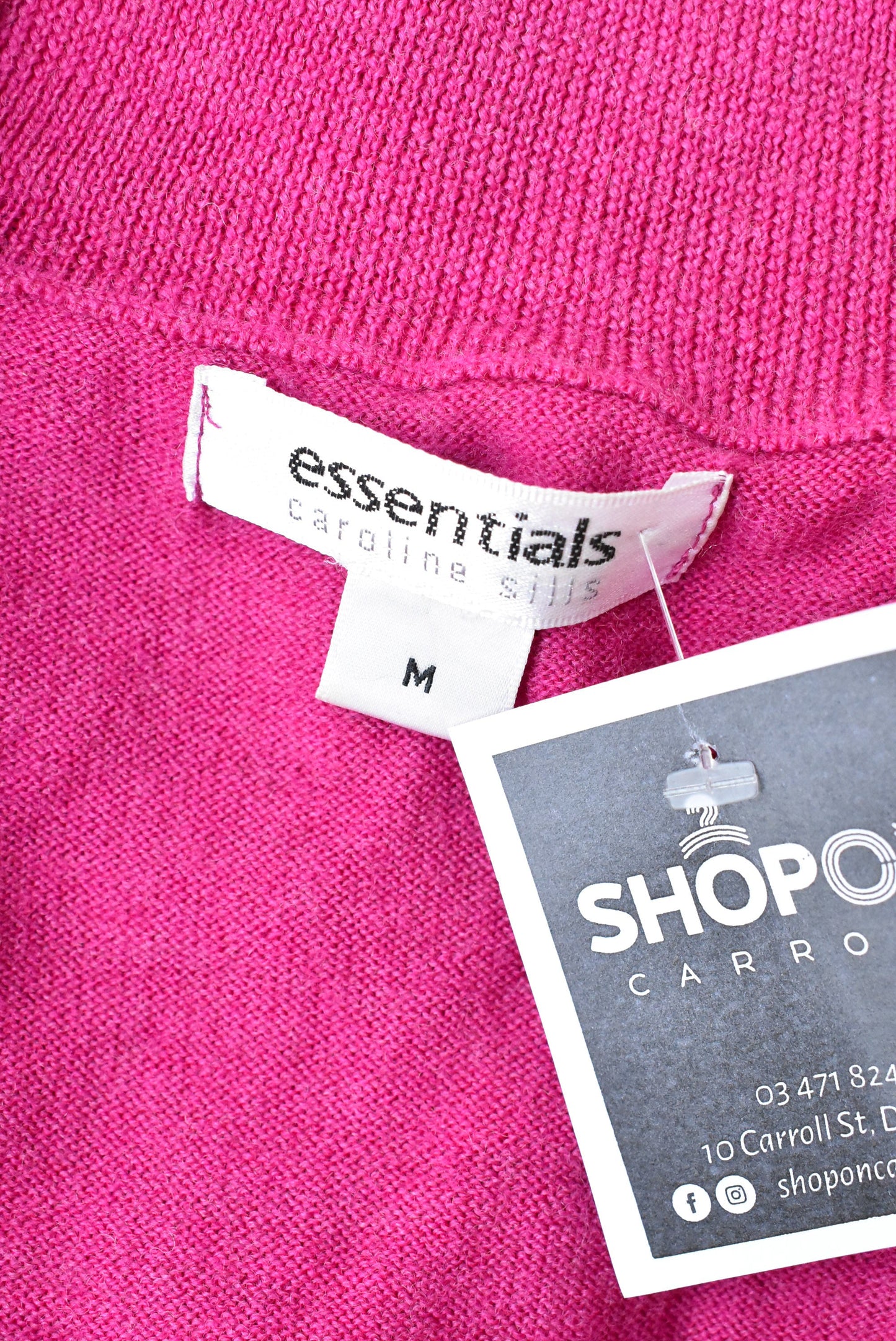 Caroline Sills merino pink cardigan, size M