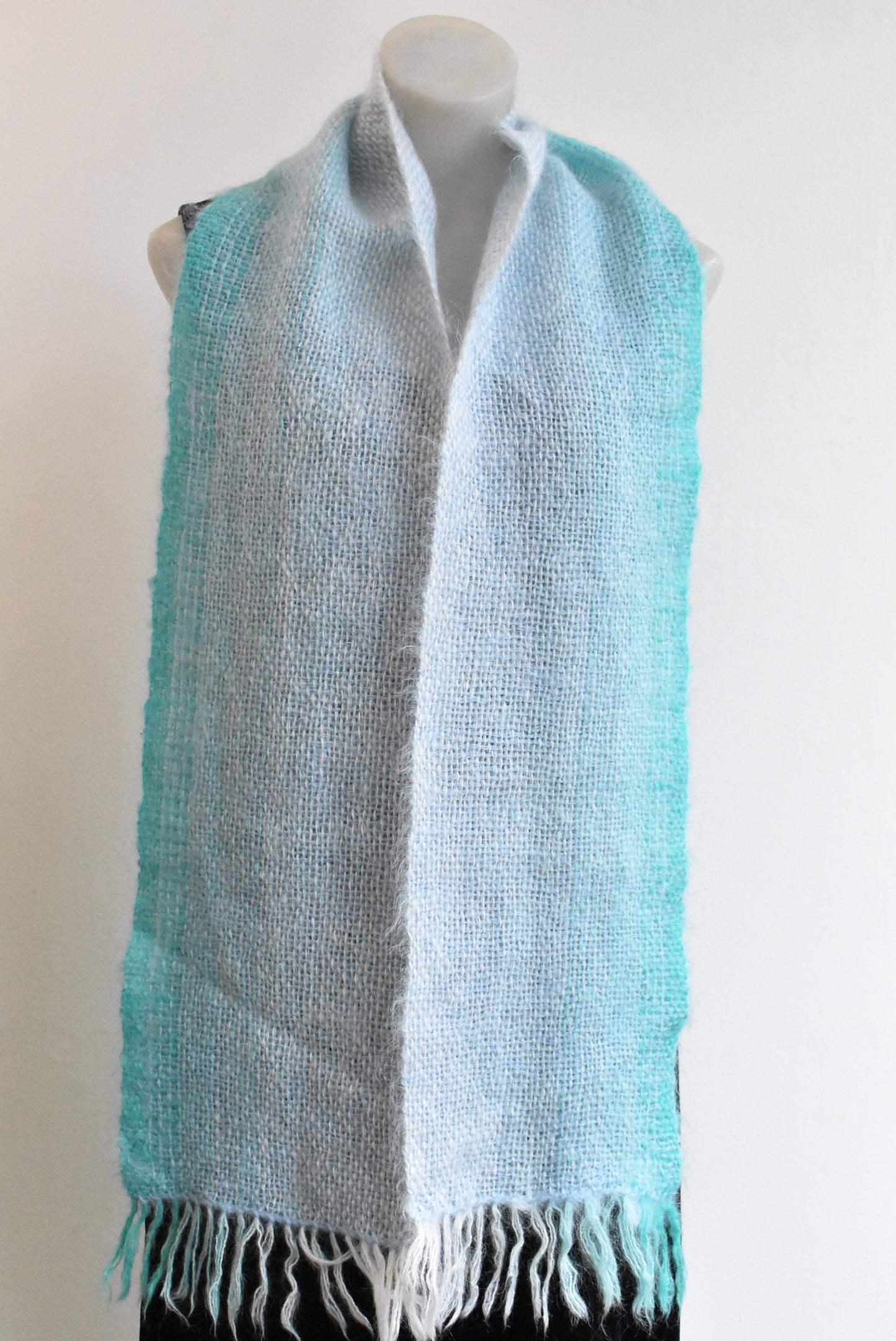 Fuzzy mohair wool scarf