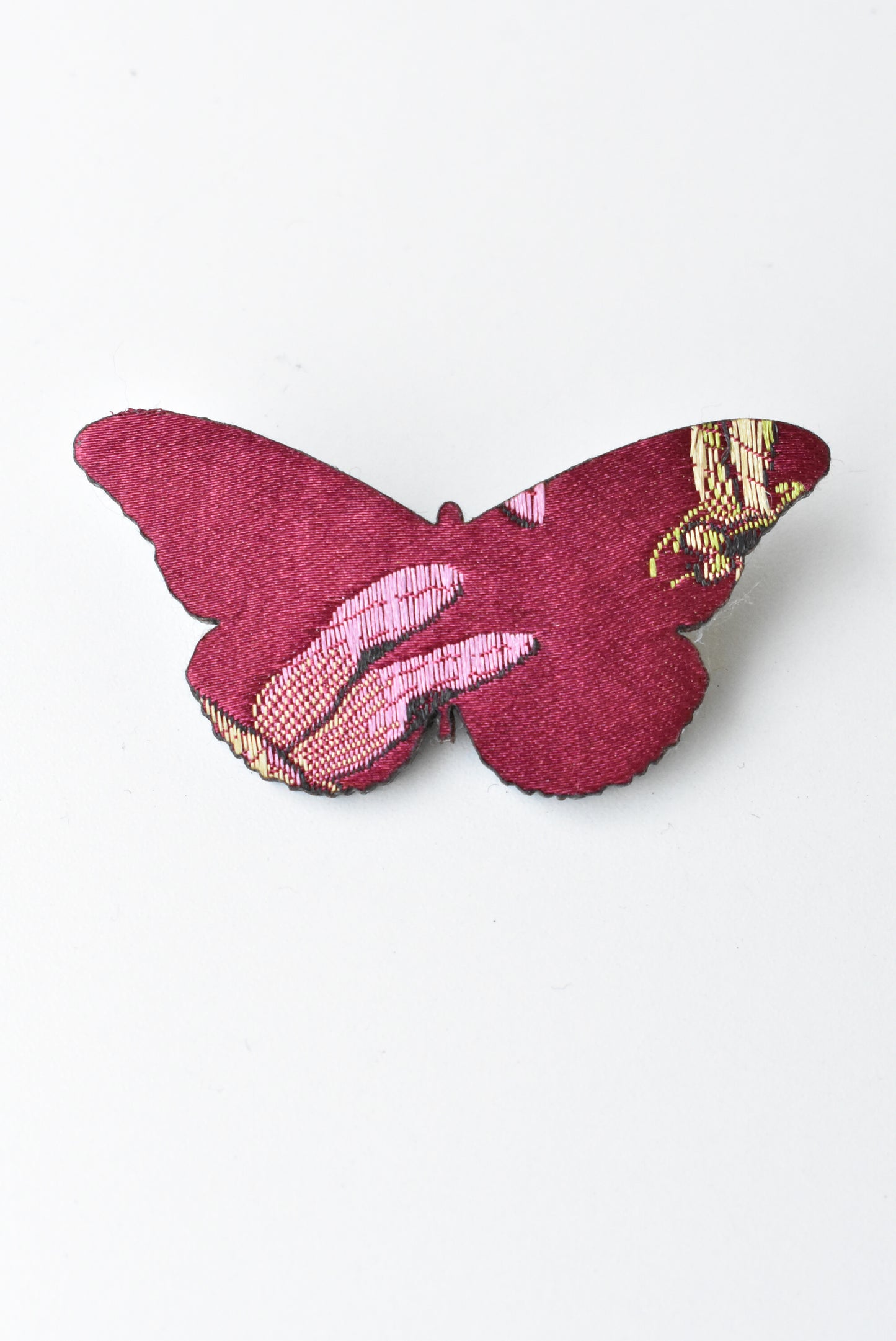 Magenta butterfly brooch