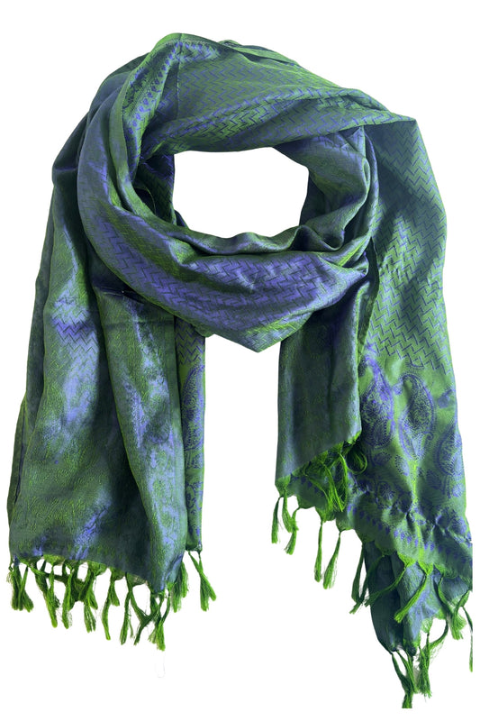 Blue + green changeant scarf