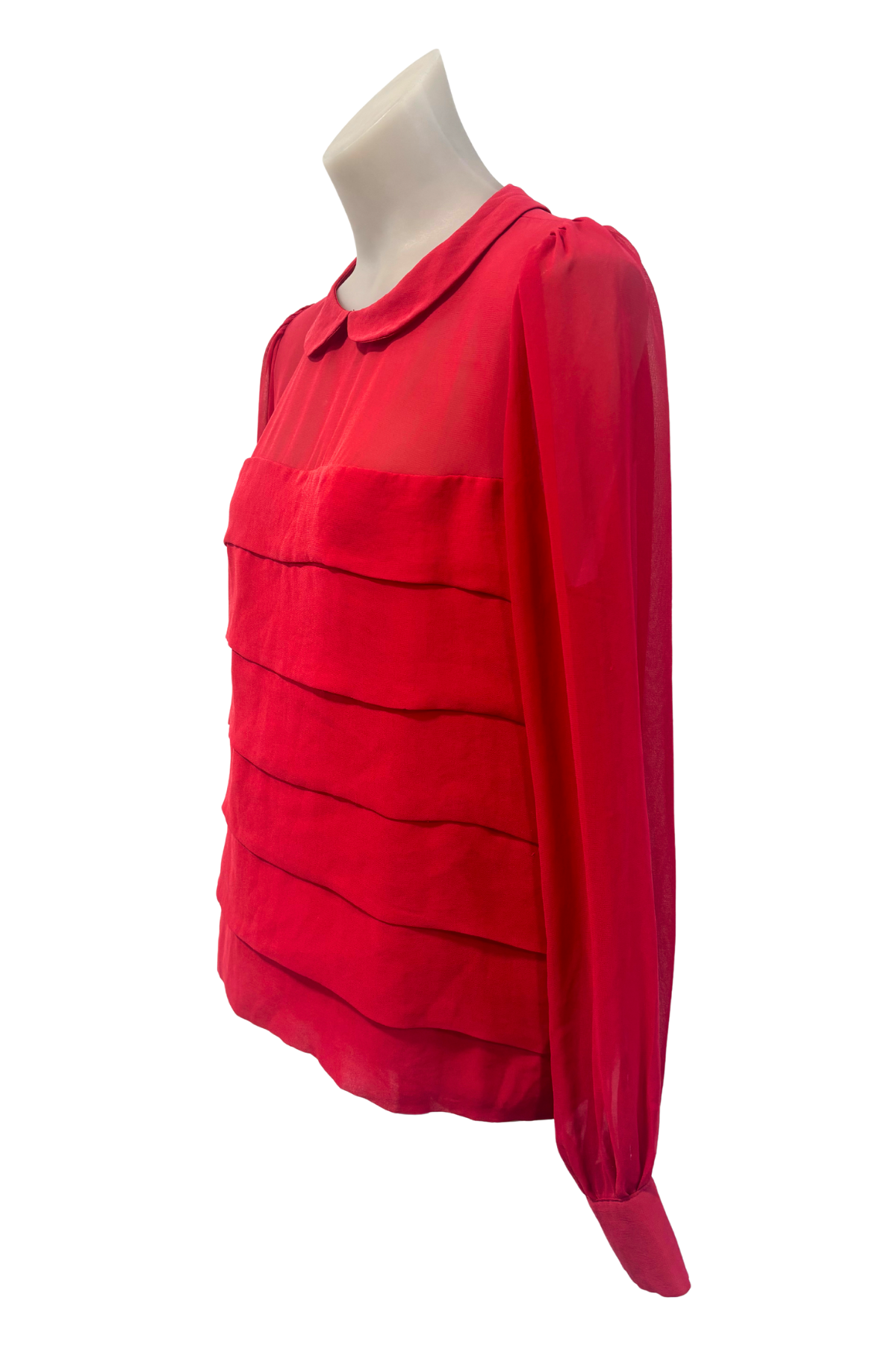Top Shop vibrant ruffled collared blouse, 12