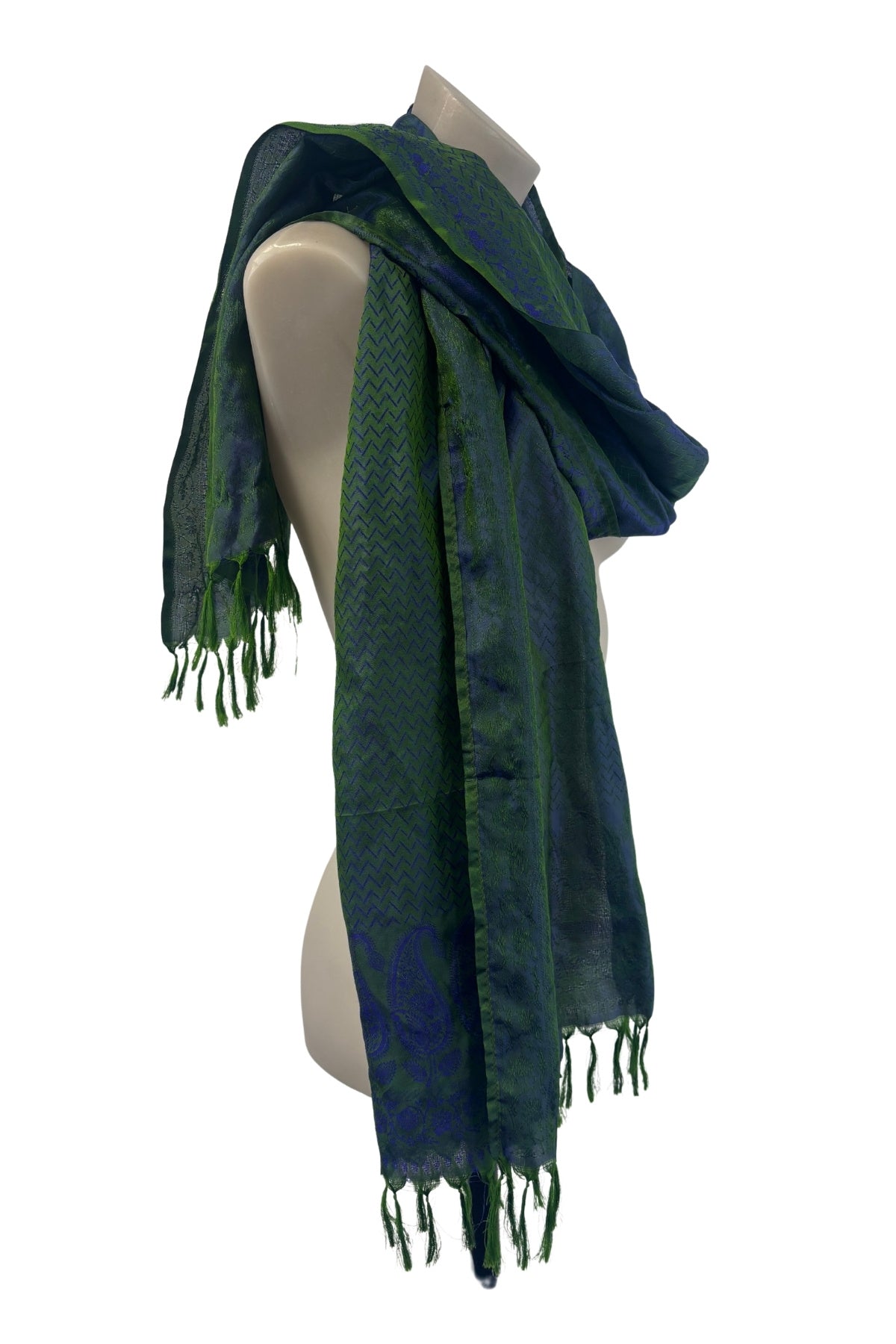 Blue + green changeant scarf