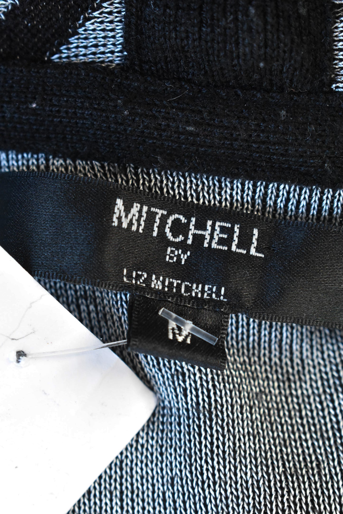 Liz Mitchell long grey and black cardigan, M